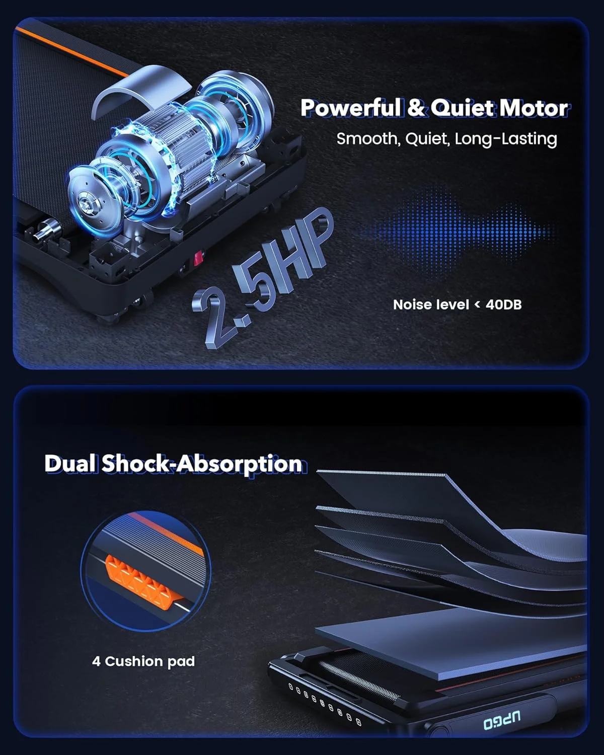 Walking Pad Treadmill with Auto Incline, 9% Incline Treadmill with 3 Slopes, 300LBS Weight Capacity Under Desk Treadmill for Home/Office