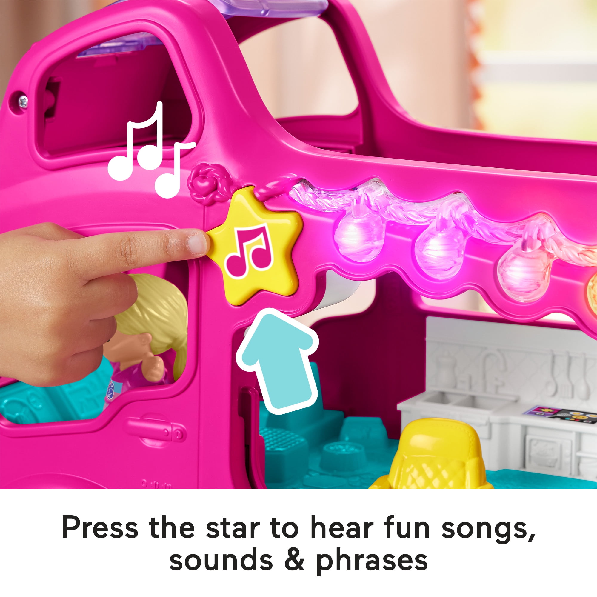 Fisher-Price Barbie Little Dreamcamper RV Playset with Music, Lights & 2 Figures