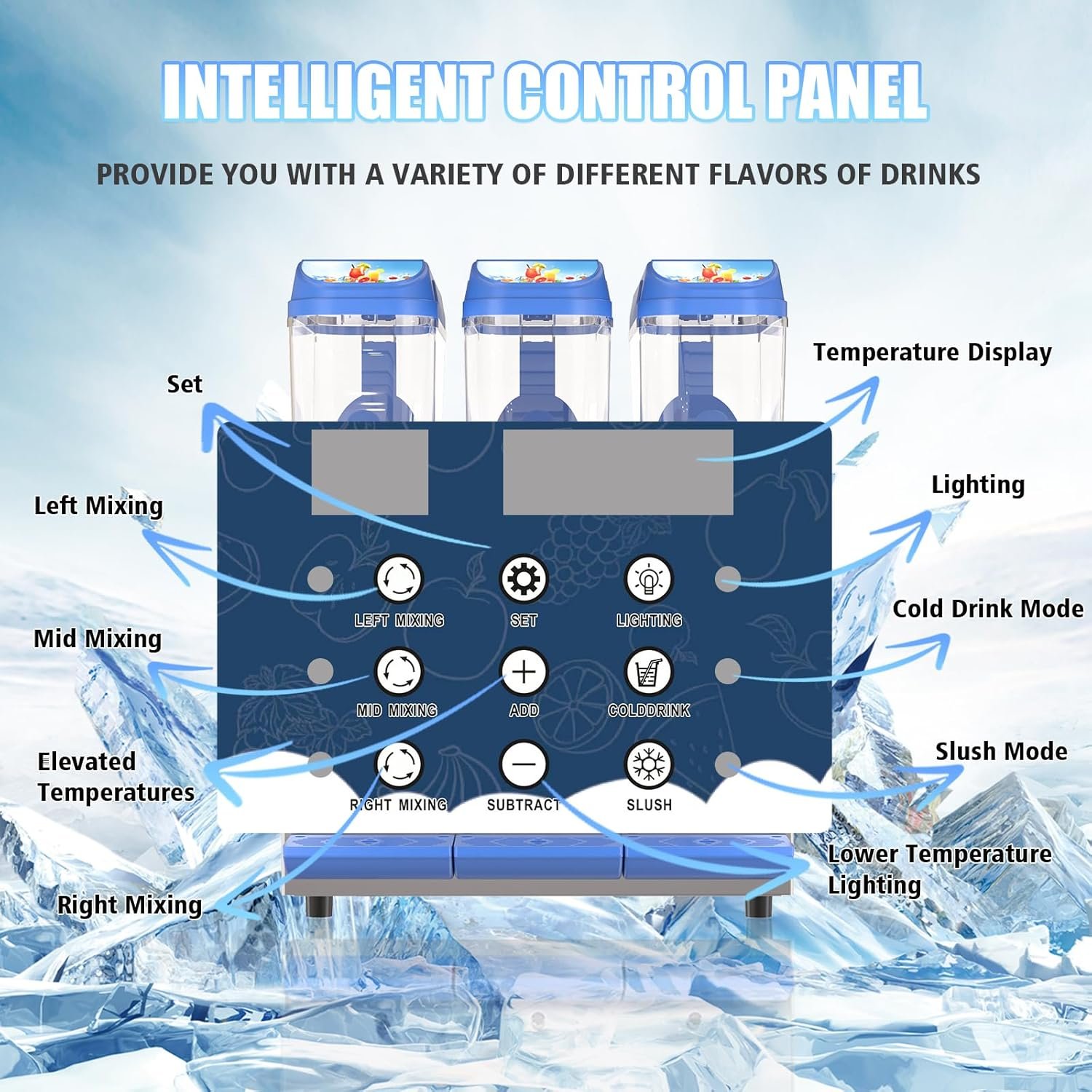 Commercial Slushy Machine �C 1000W 30L Tanks Slush Maker Machine 304 Stainless Steel Commercial Margarita Machines Efficient Cooling the Ideal Slushie Maker for Bars Cafes Restaurants