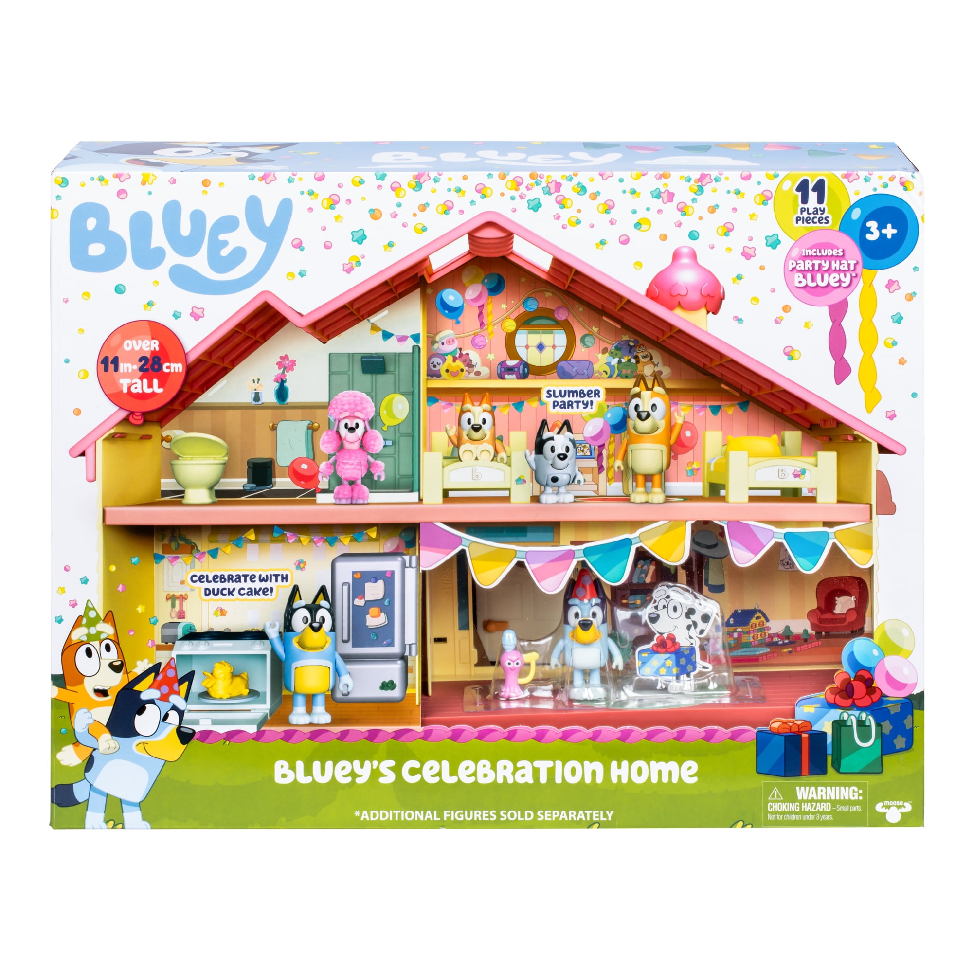 Bluey��s Celebration Home Playset �C 11 Pieces & Accessories, 2.5��� Bluey Figure, Ages 3+, Portable with Carry Handle