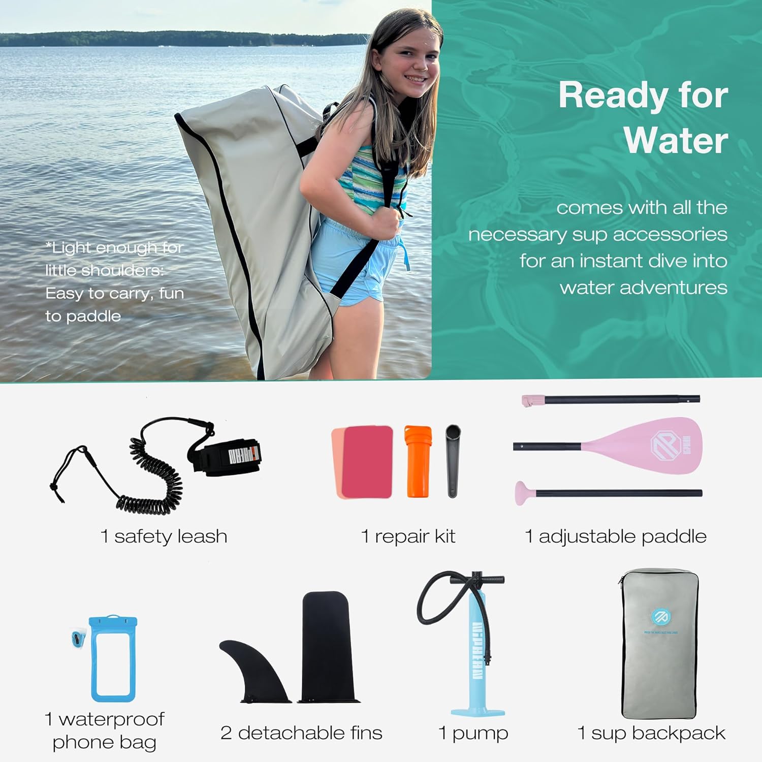 Stand Up Paddle Board with SUP Accessories, Anti-Slip EVA Deck, 10 ?�� ?Inflatable Paddle Boards for Adults & Youth of All Skill Levels