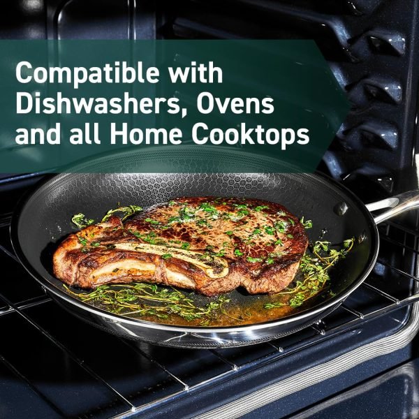 HexClad Hybrid Nonstick 6-Piece Fry Pan Set, 8, 10 and 12-Inch Frying Pans with Tempered Glass Lids