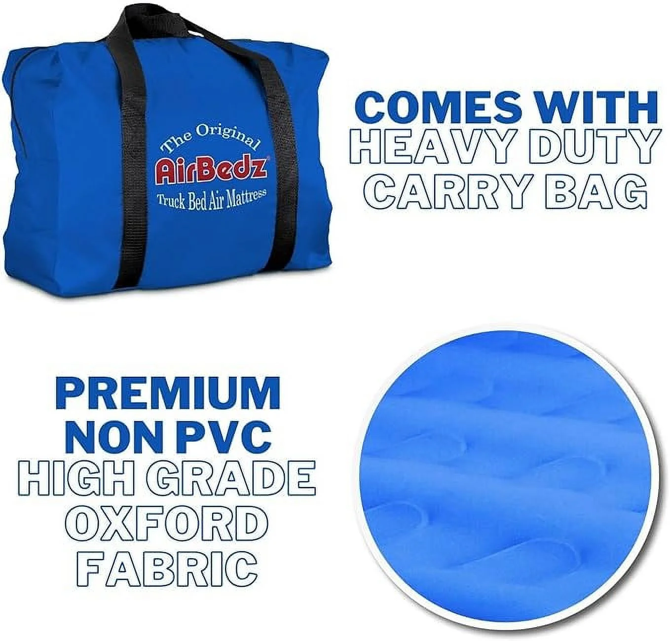 Airbedz by Pittman Outdoors Truck bed Air Mattress Mid Size 5Ft-5.5Ft Short Bed With Built-In Rechargeable Battery Air Pump Includes Tailgate Extension