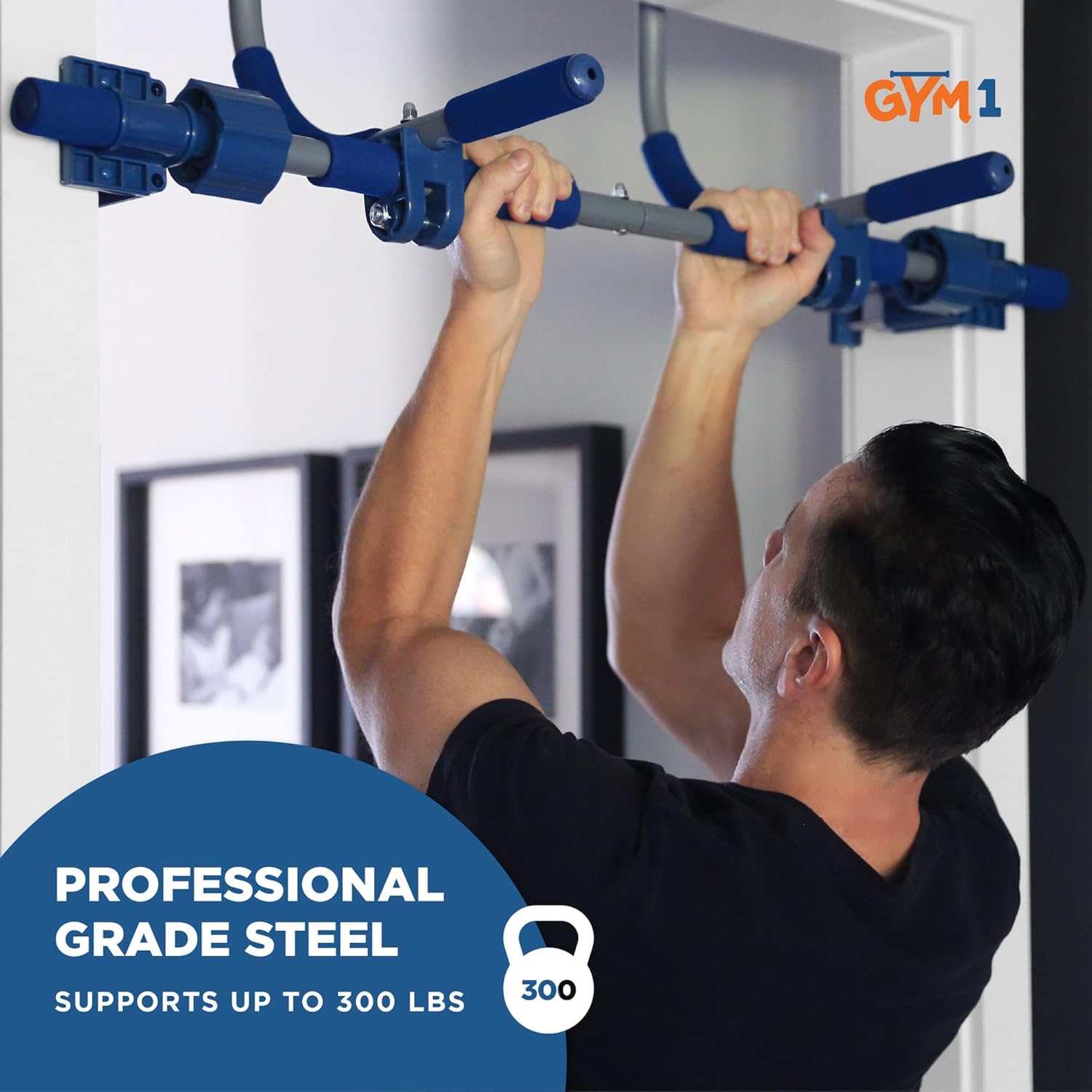 PIPG Indoor Doorway Gym for Kids & Adults  C Blue, Alloy Steel, Includes Pull-Up Bar, Rings, Trapeze, Ladder, Rope, Sensory Swing, 300 lbs Capacity