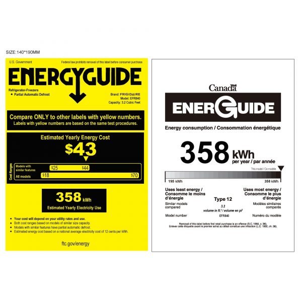 3.2 Cu ft Two Door Compact Refrigerator with Freezer