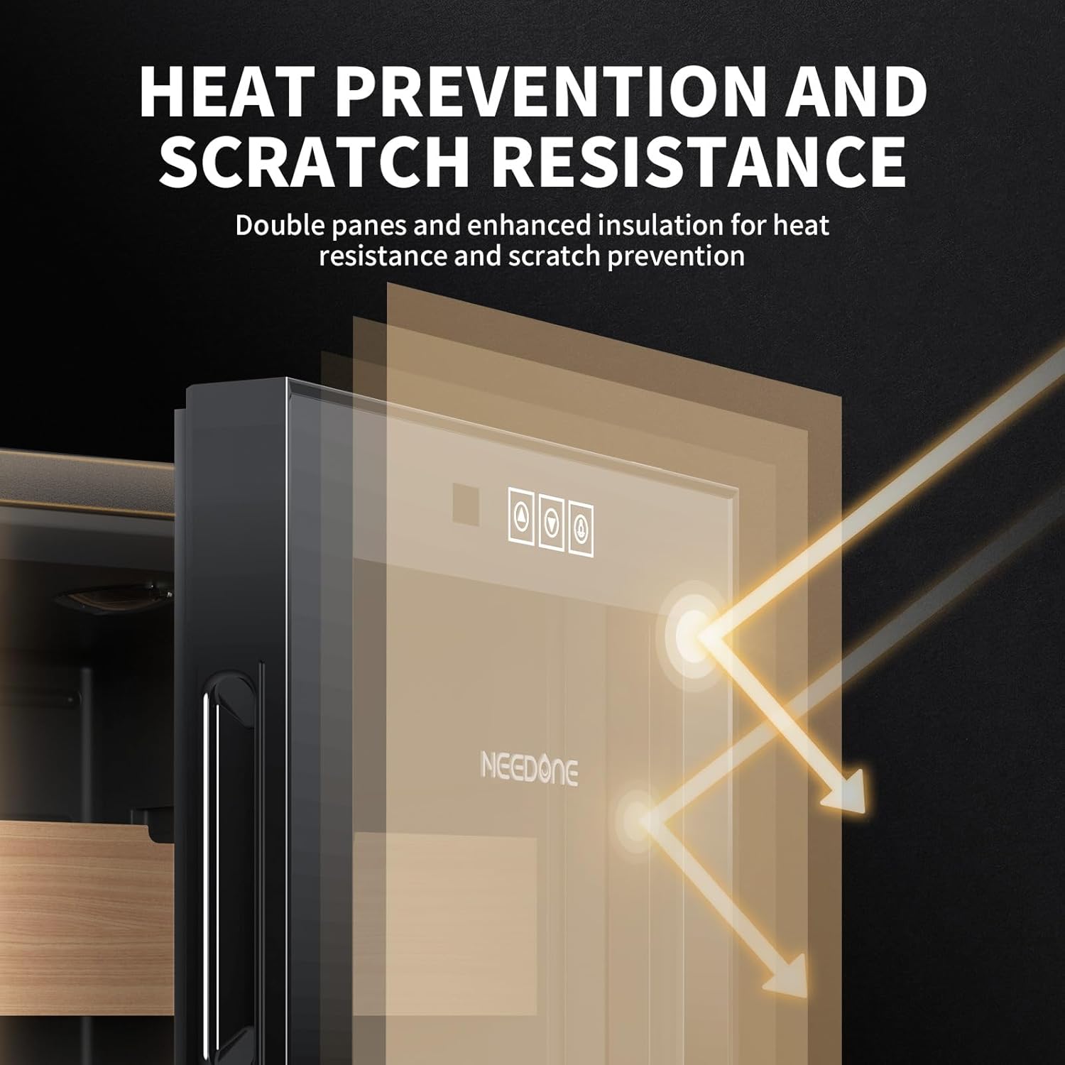 ThermoCigar 48L Cigar Humidor with Heating & Cooling, Cedar Wood, Digital Hygrometer, Quiet Electric Cooler for 350 Cigars