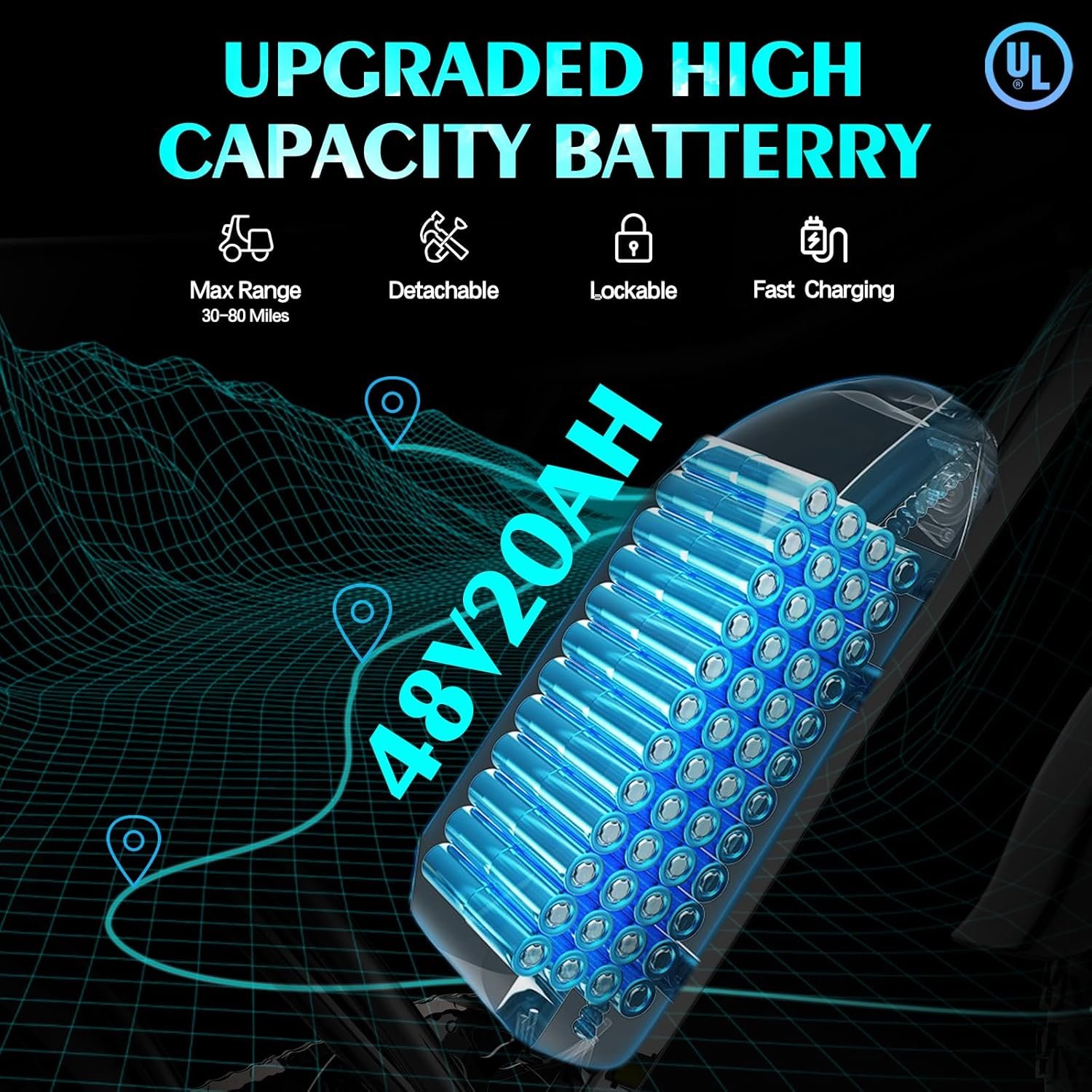 Electric Bike for Adults Q20, 2000/1500W, 37/30MPH,52V 40AH,48V/20AH E-Bike,30-180 Miles Electric Motorcycle, 20��� Fat Tire Dirt Bike, UL2849 All Terrain for Mountains, Snow, Sand, Road