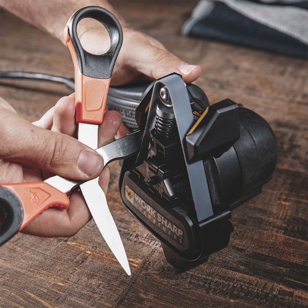 Work Sharp Mk.2 Knife & Tool Sharpener, Flexible Belts & Adjustable Angle Guide, 2-Speed Motor for Knives, Scissors, Axes, & More
