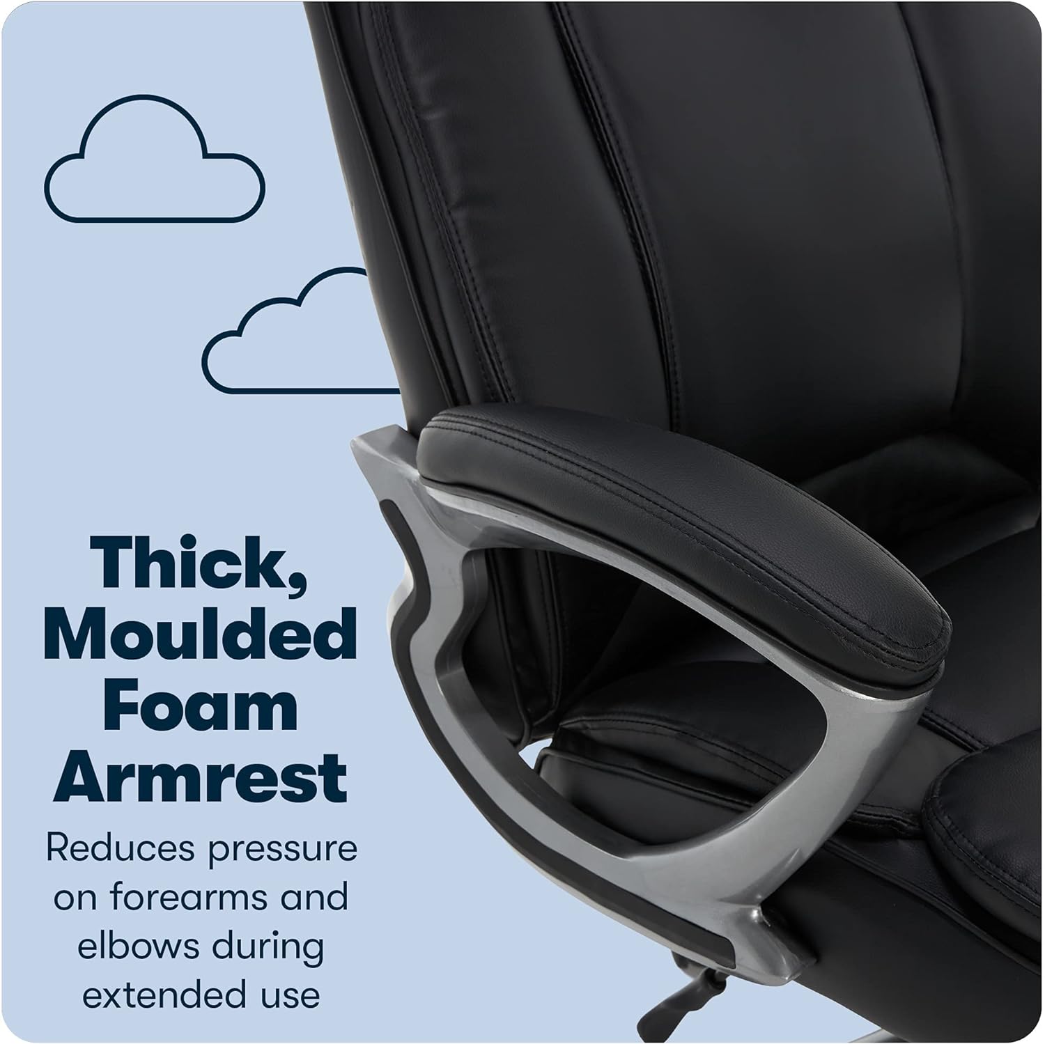 Fairbanks Big and Tall High Back Executive Office Ergonomic Gaming Computer Chair with Layered Body Pillows, Contoured Lumbar Zone, Black