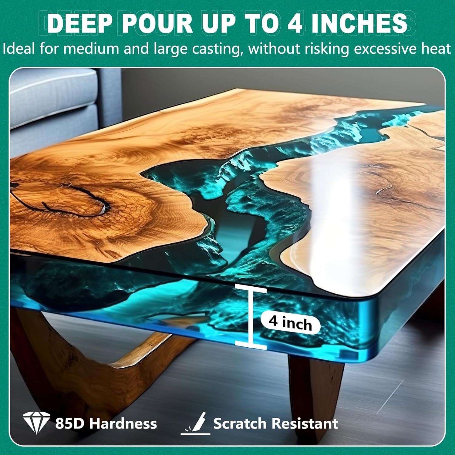 Deep Pour Epoxy Resin, Epoxy Resin Kit for 2-4