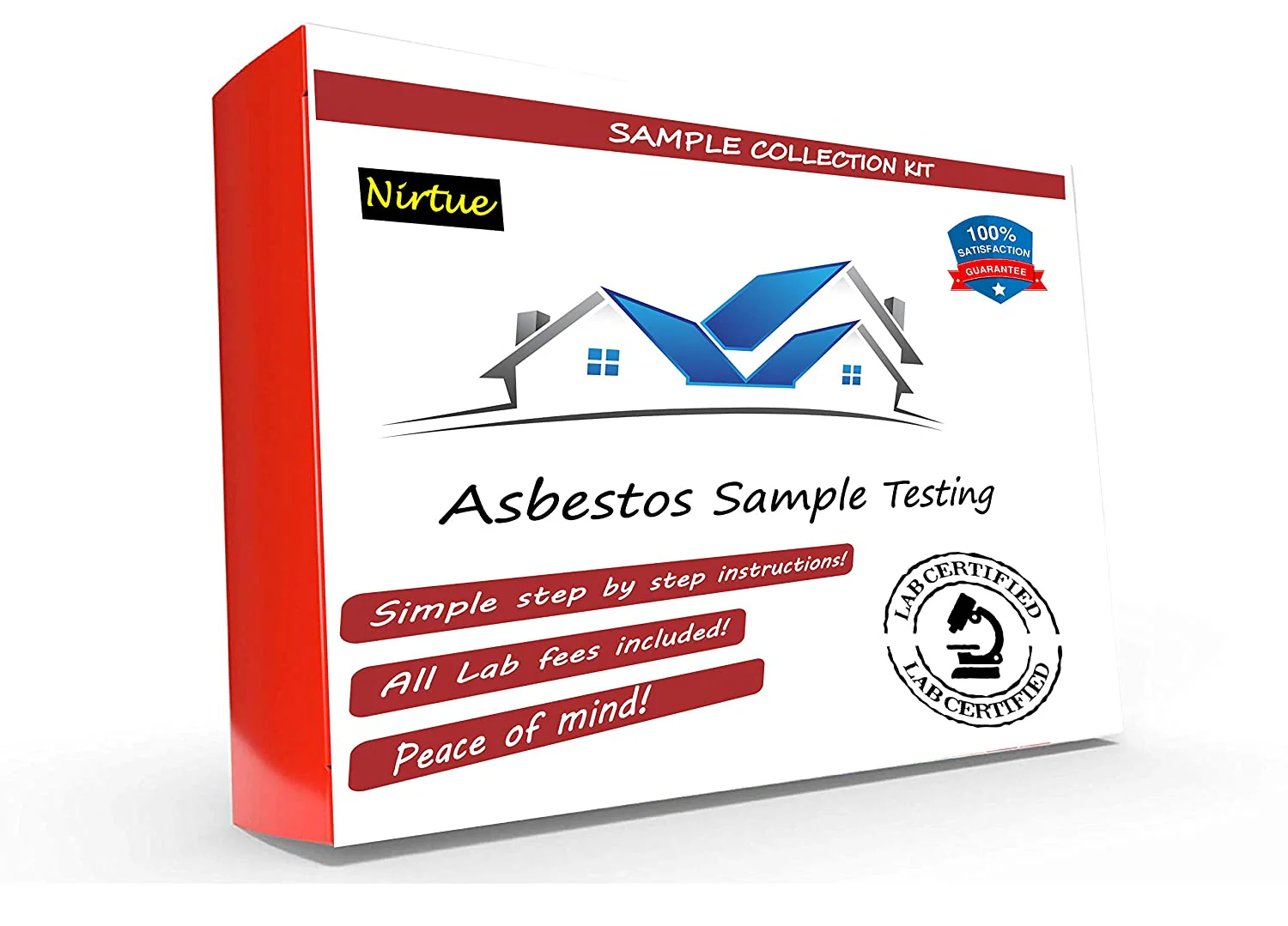 Asbestos Test Kit 1 PK- Includes All Lab Fees - Test Popcorn Ceiling, Tile, Insulation, Adhesive, Mastic, Drywall and Other Materials for Asbestos (72Hr Turnaround)