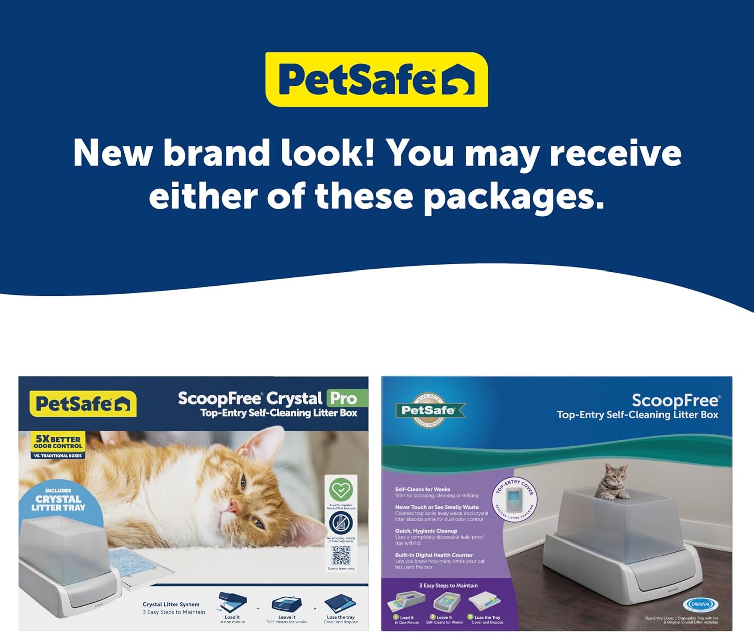 Crystal Pro Self-Cleaning Cat Litter Box - Never Scoop Litter Again - Hands-Free Cleanup with Disposable Crystal Trays - Better Odor Control - Includes Hood & Disposable Tray