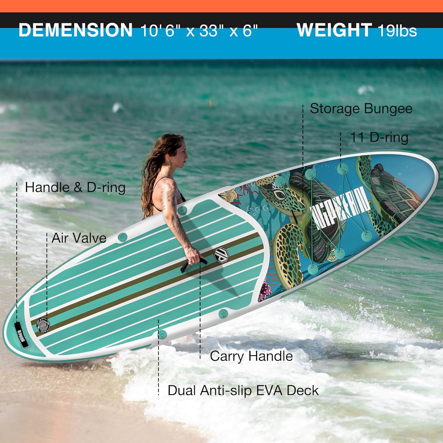 Stand Up Paddle Board with SUP Accessories, Anti-Slip EVA Deck, 10 ?�� ?Inflatable Paddle Boards for Adults & Youth of All Skill Levels