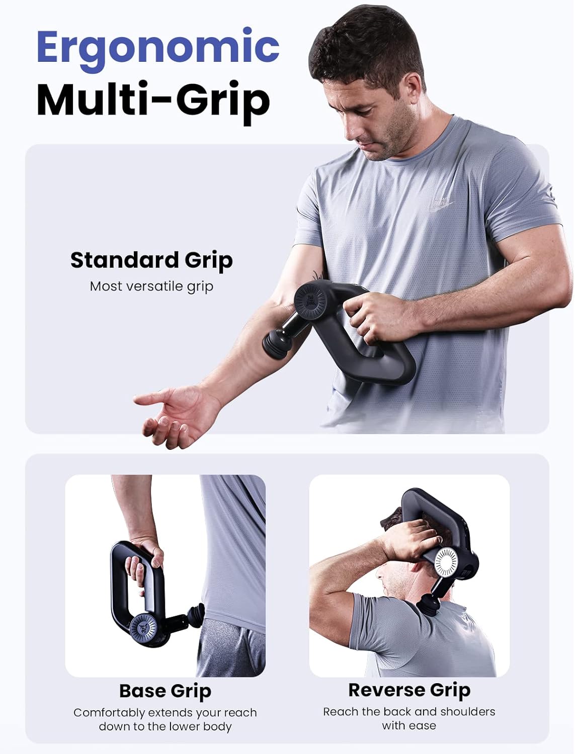 Pro Massage Gun Deep Tissue Percussion with 16mm Amplitude, Professional Muscle Massager Gun for Athletes Pain Relief, Quiet Electric Handheld Therapy Device, FSA and HSA Eligible