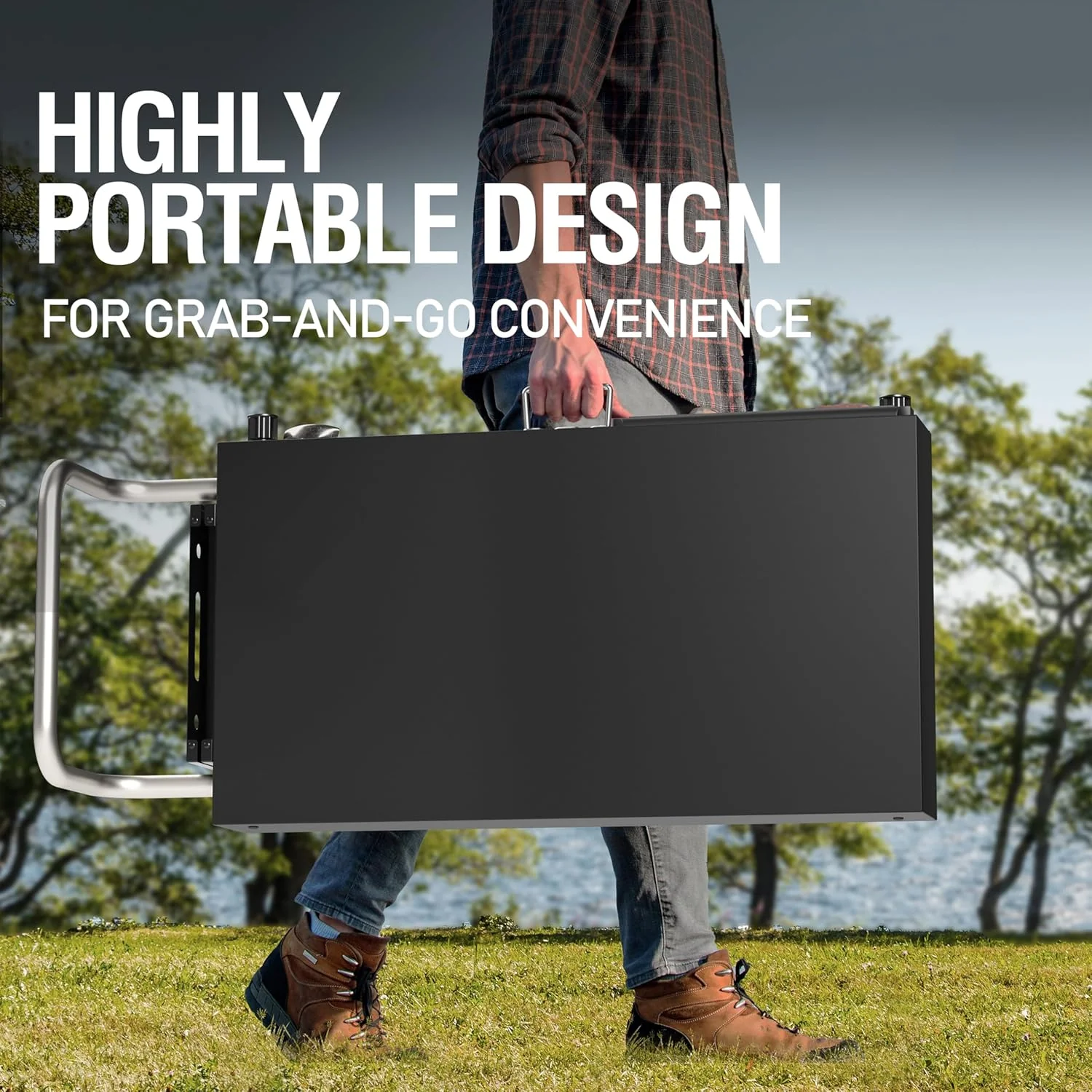 Portable Grill Cart for Blackstone Ninja Griddle | Folding BBQ Table with Wheels