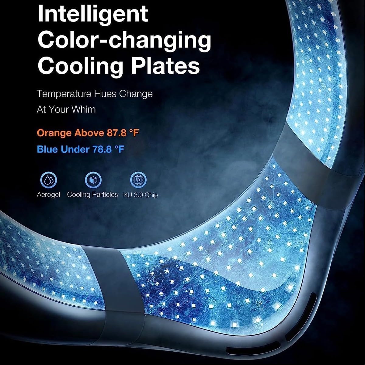 Portable Cooling Fan Neck Air Conditioner Cooling Version Neck Fan Full-body Cooling Portable Fan AI Temp Control Wearable Cooler(White)