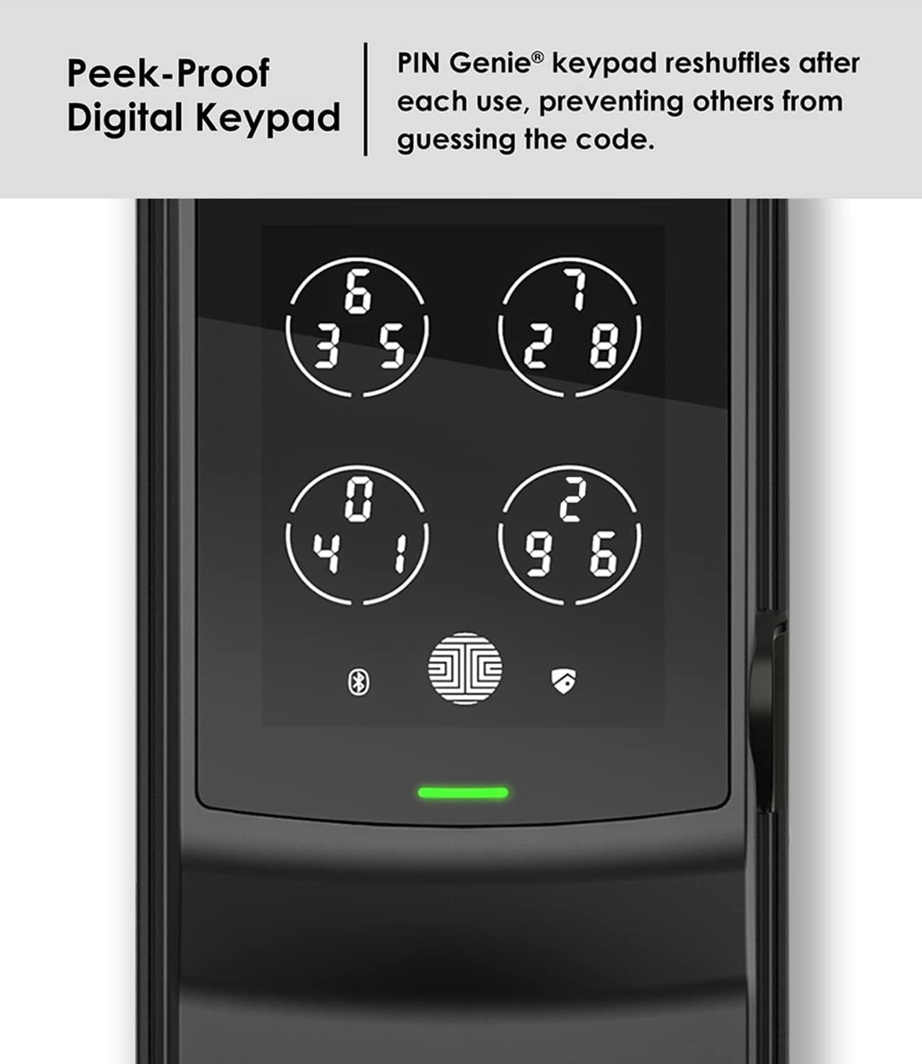 Lockly Smart Door Lock  C Keyless Entry with Biometric Fingerprint, Voice Control, Matte Black, Latch Edition, Wi-Fi & Bluetooth Enabled
