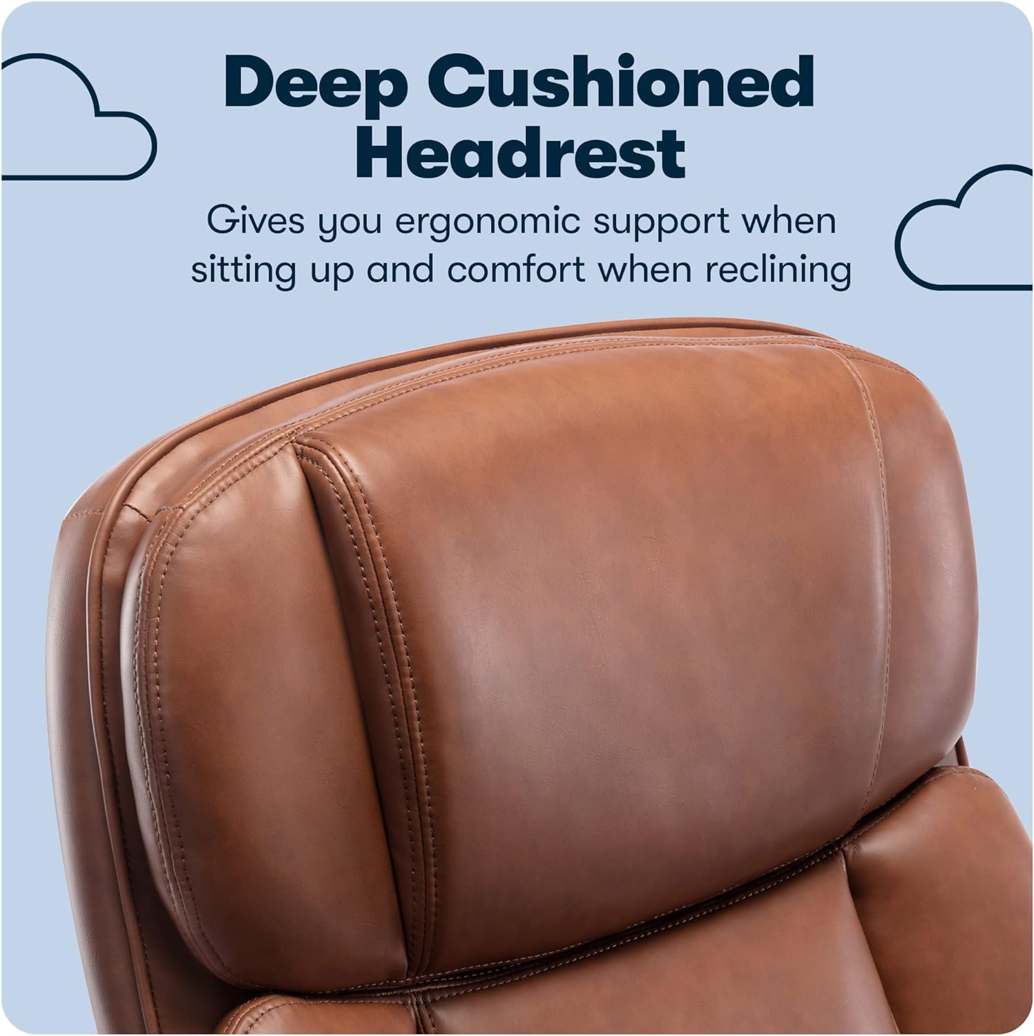 Fairbanks Big and Tall High Back Executive Office Ergonomic Gaming Computer Chair with Layered Body Pillows, Contoured Lumbar Zone, Black