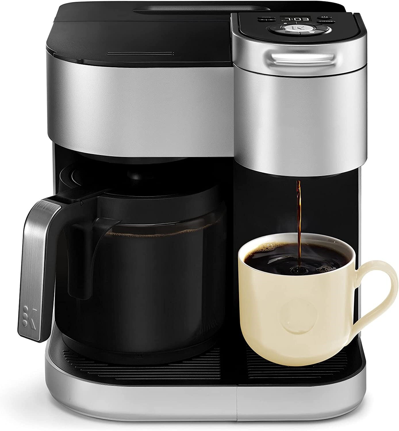 K-Duo Coffee Maker by Keurig, Single Serve & 12-Cup Carafe, Compatible with K-Cup Pods & Ground Coffee, Black
