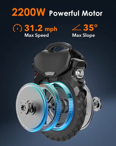 INMOTION V11 Electric Unicycle, 18��� Self-Balancing, 3.35��� Air Suspension, 1500Wh Battery, 34 MPH, 75-Mile Range