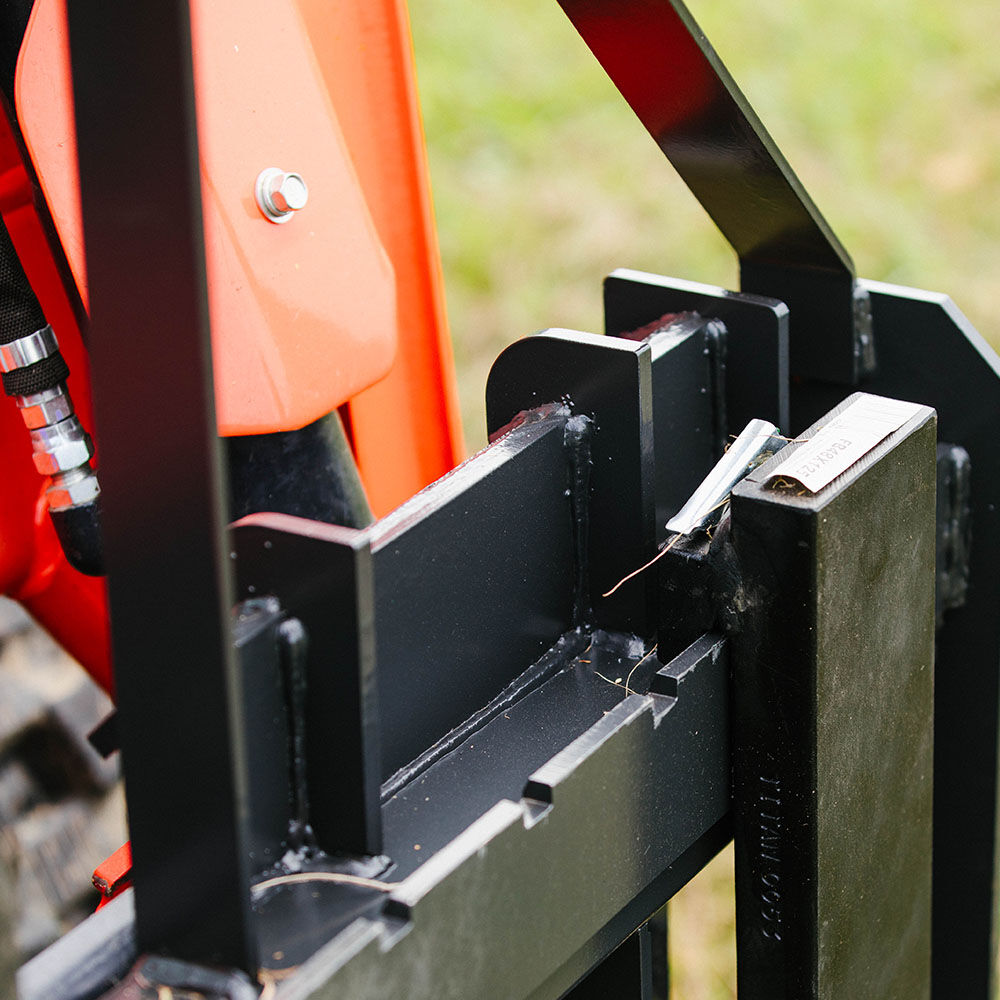 Titan Attachments Standard Series Pallet Fork Frame, Quick Tach Connection for Skid Steers, Tractors, Optional Pallet Fork Blades, Hay Spear Sleeves Included, 2