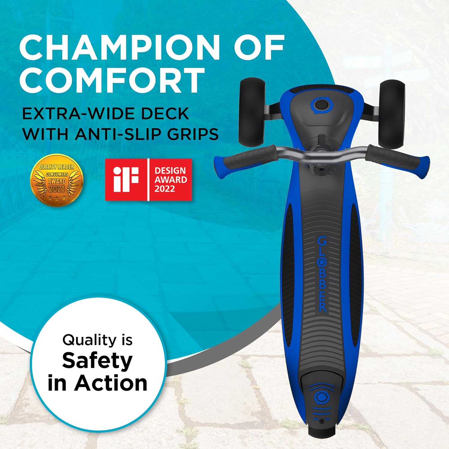 Scooter | 3-Wheel Kick Scooter for Adults & Kids 5+ | Foldable Kick Scooter with Safe, Non-Slip Deck & Premium Brakes