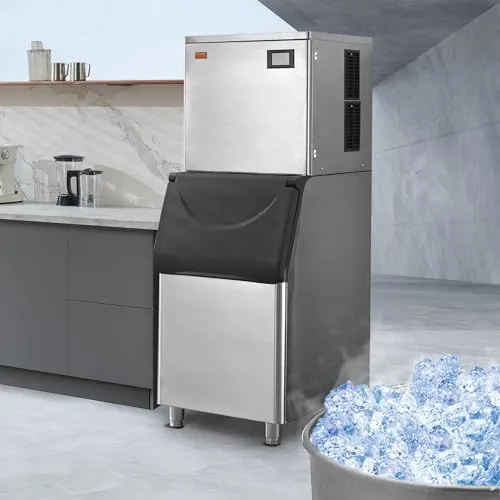 VEVOR Commercial Ice Maker, 360LBS/24H Ice Making Machine with 330.7LBS Large Storage Bin
