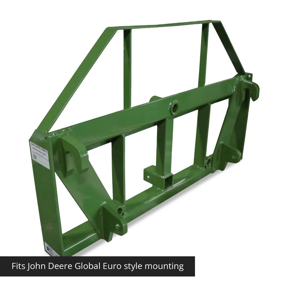 Titan Attachments UA USA Made Pallet Fork Frame Attachment, 48?? Fork Blades, Fits John Deere Global Euro Tractors, Rated 4,500 LB