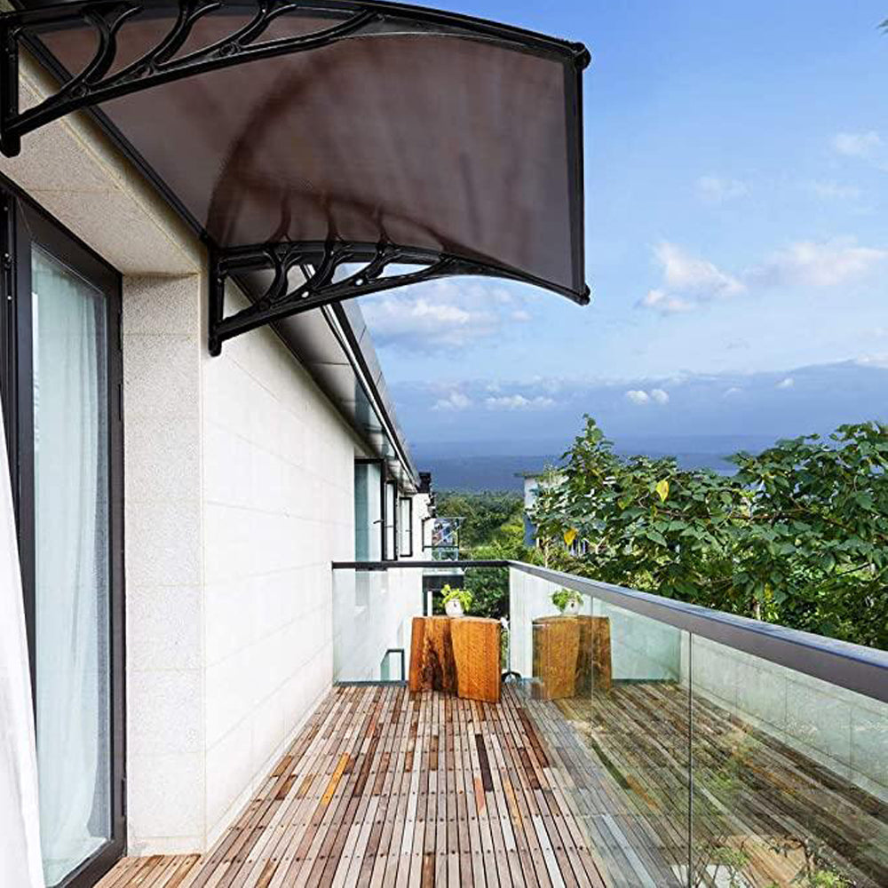 Durable Polycarbonate Awning Canopy for Windows & Doors  C Brown, Multiple Sizes, Rust-Resistant, Easy Installation
