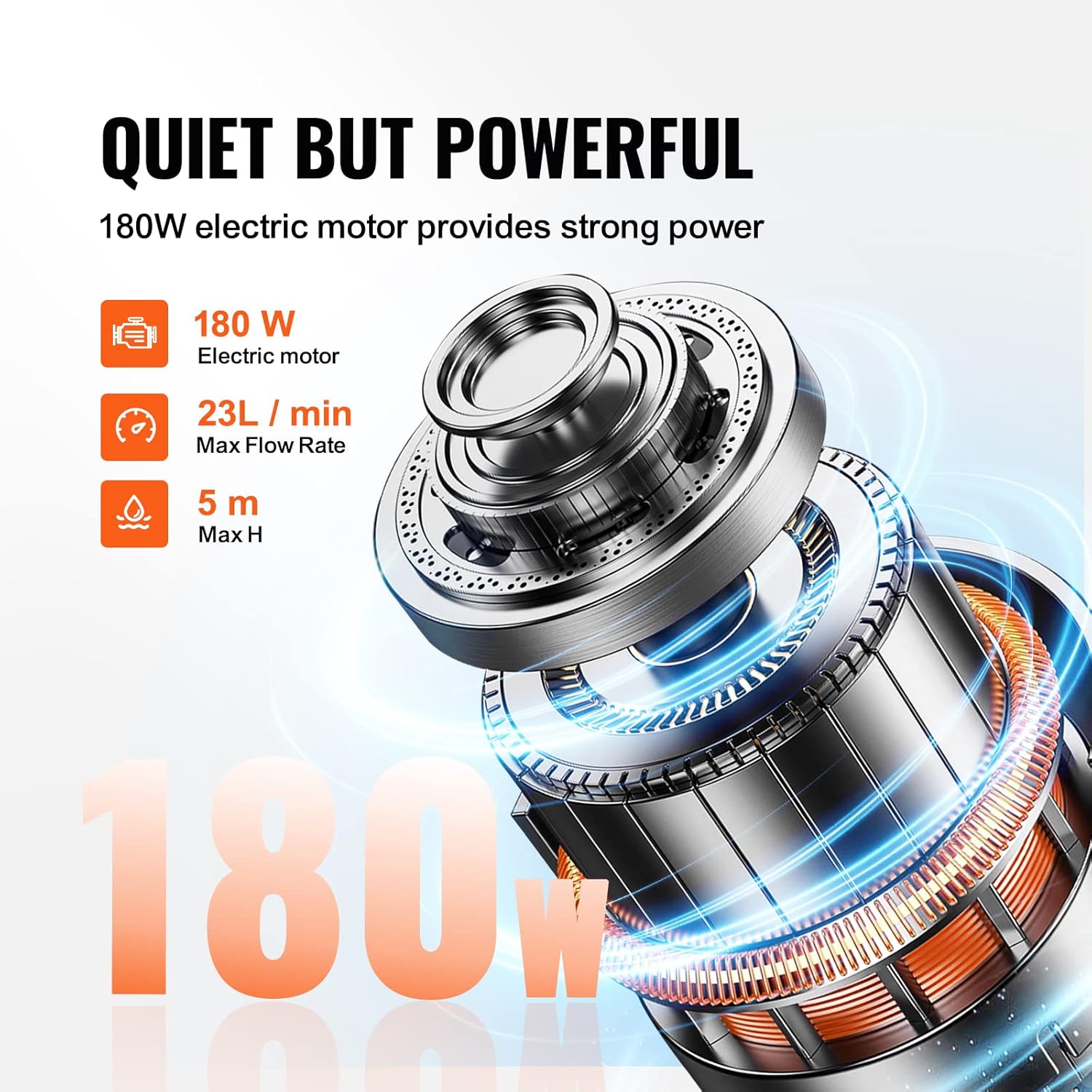 Profile Oil Drain Pan, 15 Gallon Oil Drain Pan with Pump, Oil Change Pan with 180W Electric Pump, 8.2ft Hose & Folding Handle, Rolling Oil Drain Cart for Trucks, Buses, RVs