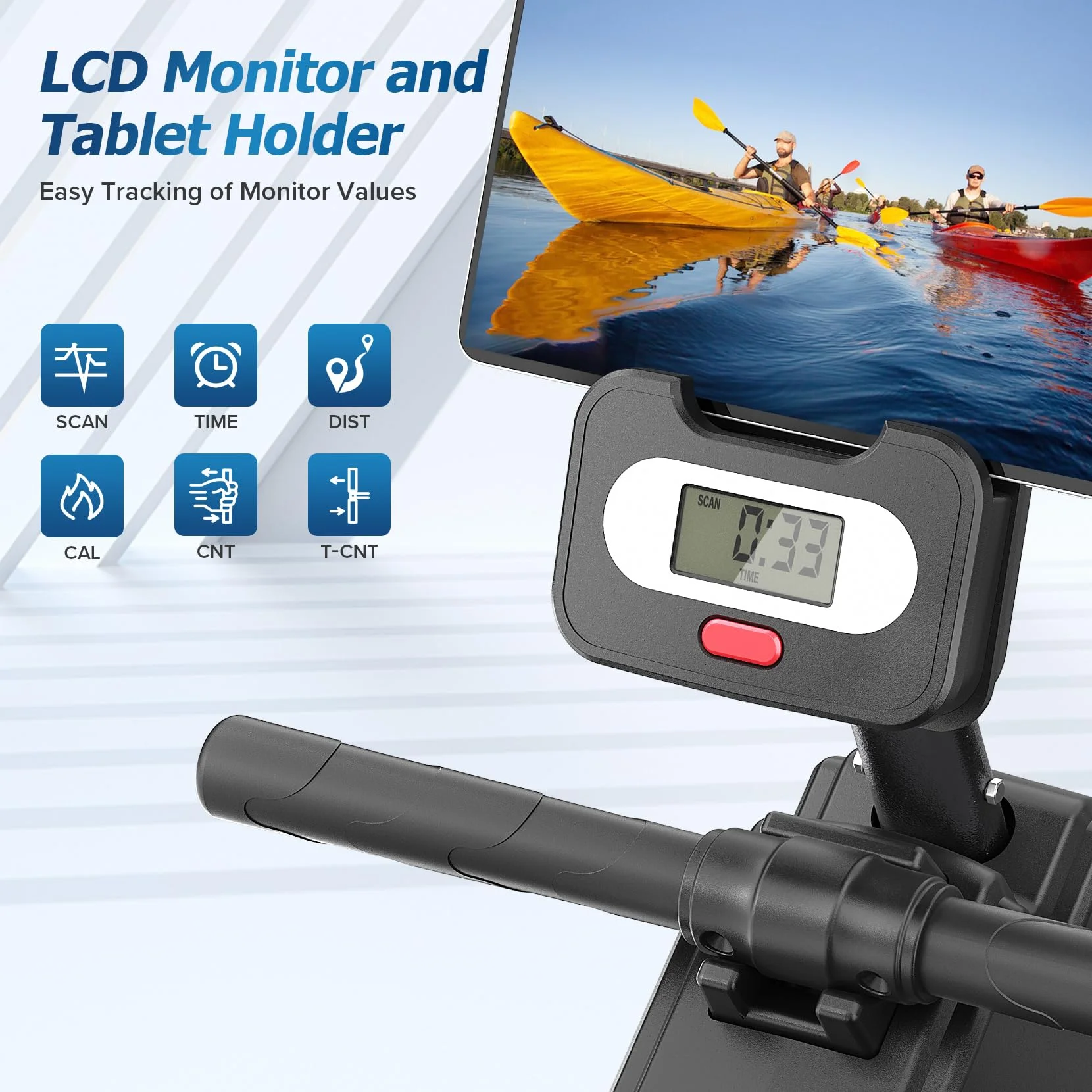 Neche Magnetic Rowing Machine, 16 Resistance Levels, Quiet, Folding Design, 350lb Capacity, for Home Workout, Black