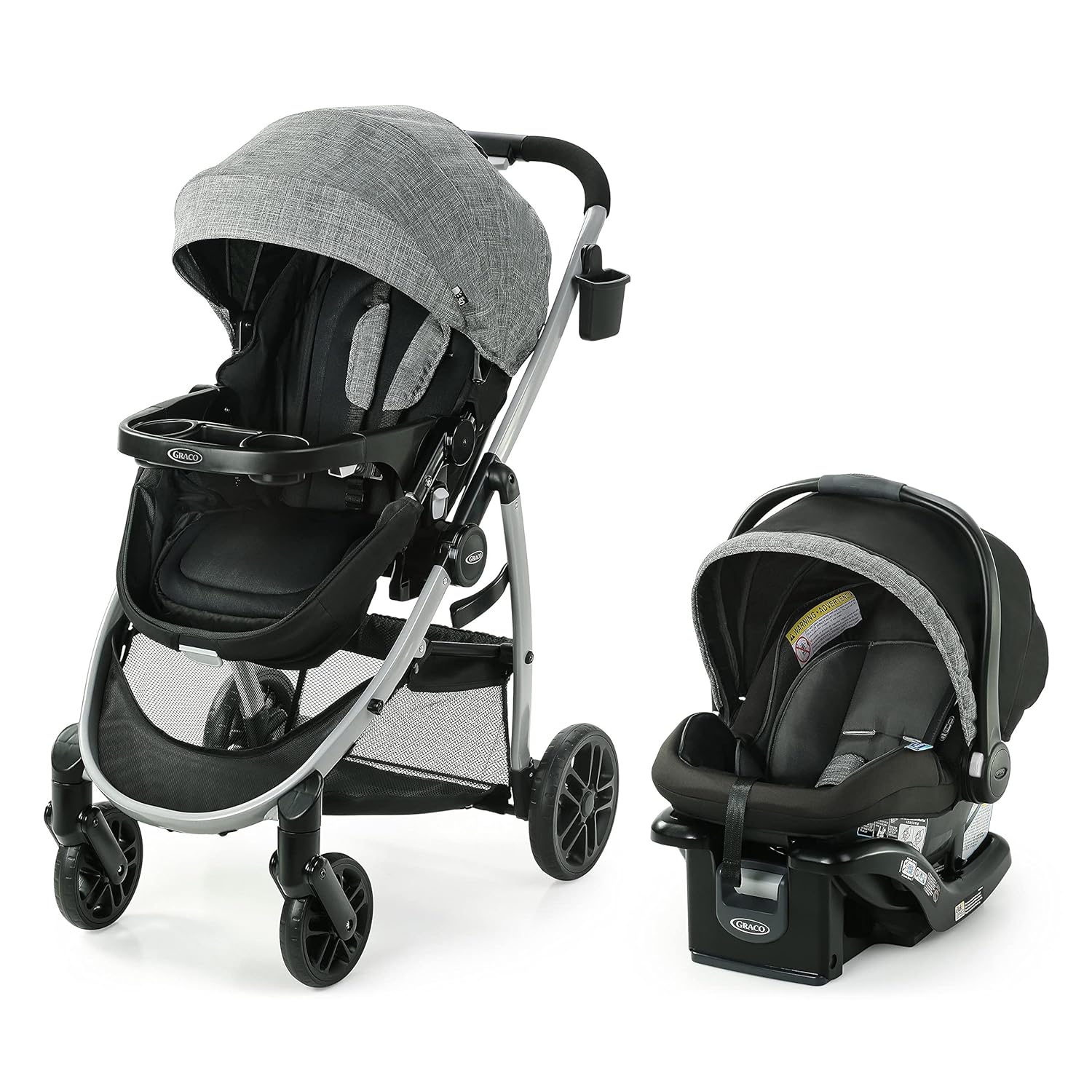 Graco Modes Pramette 3-in-1 Travel System, Stroller & Car Seat Combo, Reversible Seat, Ellington