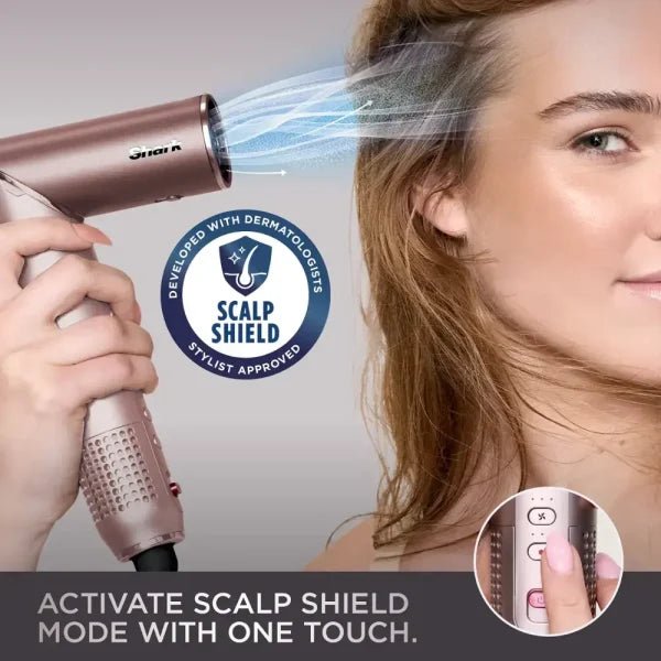 Shark FlexFusion Straight Air + Ceramic Styling Drying System with Scalp Shield Mode Cosmic Blush