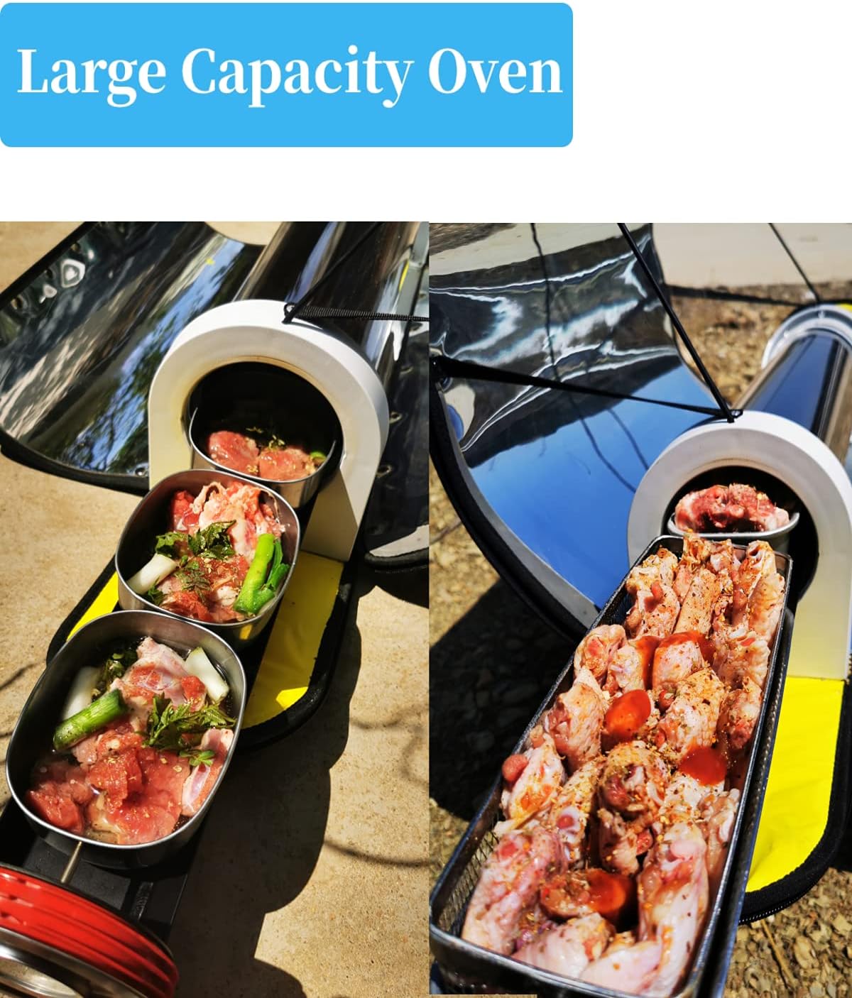 SolarCook Stainless Steel Portable Solar Oven, 4.5L Capacity, with Thermometer for Camping & Outdoor Cooking