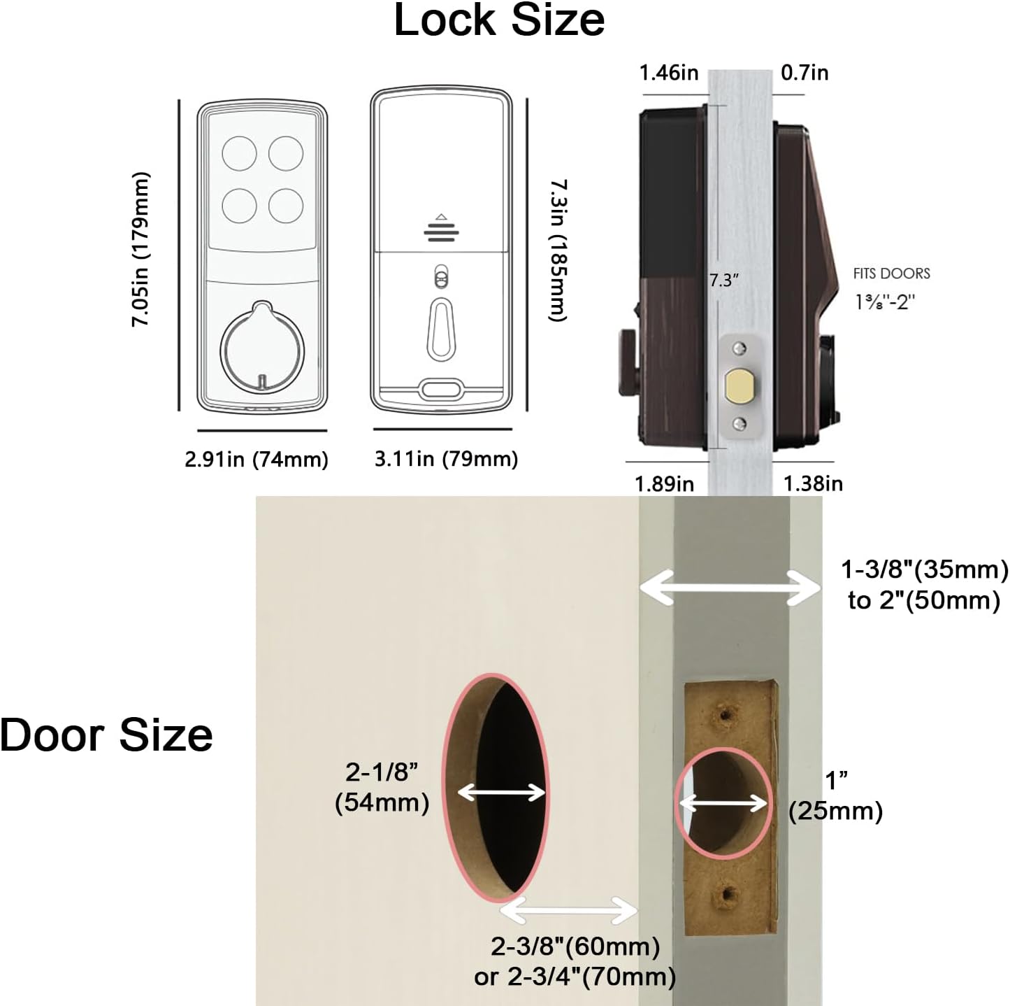Lockly Smart Door Lock  C Keyless Entry with Biometric Fingerprint, Voice Control, Matte Black, Latch Edition, Wi-Fi & Bluetooth Enabled