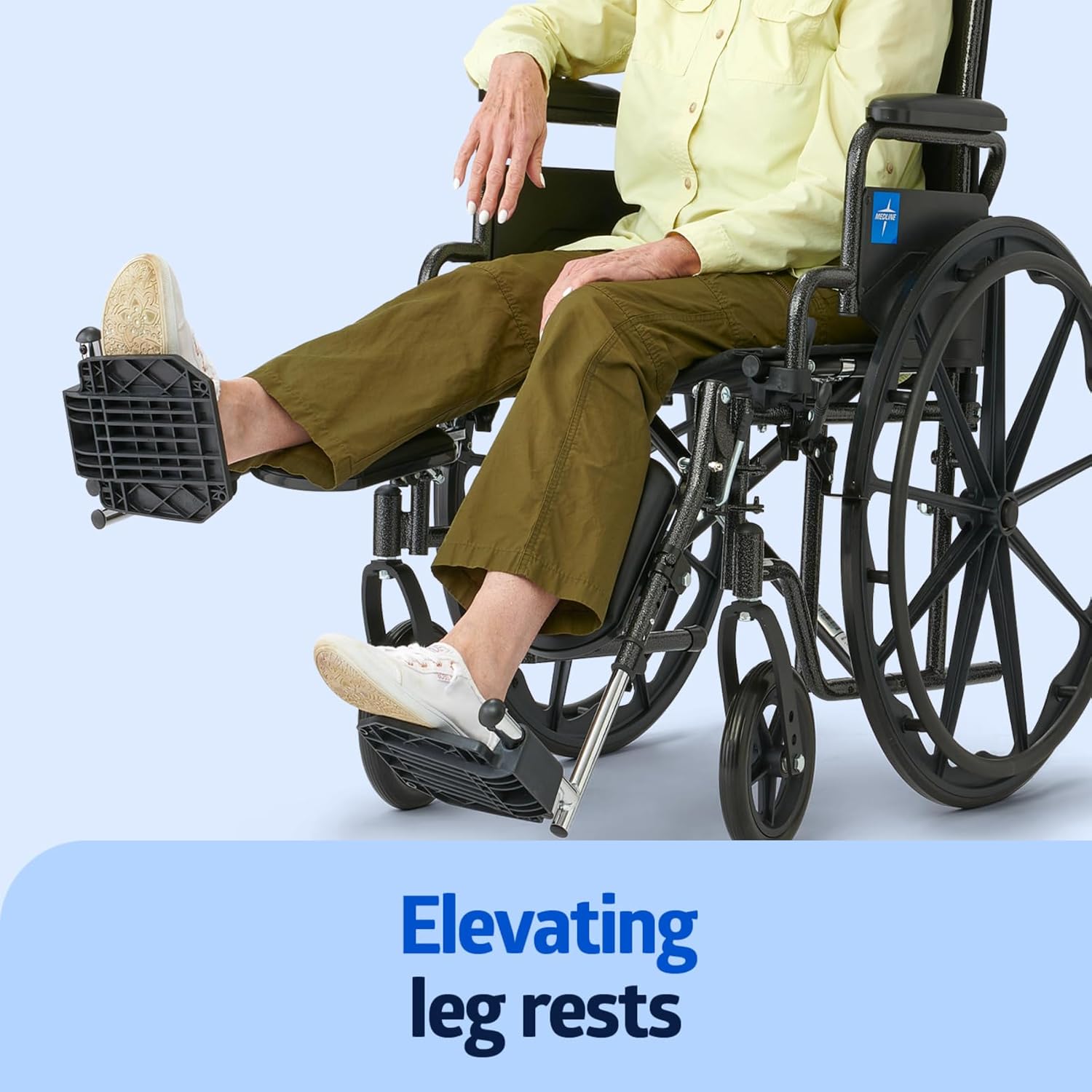Lightweight Wheelchair for Adults With Swing-Back, Desk-Length Arms, Elevating Leg Rests; 18W