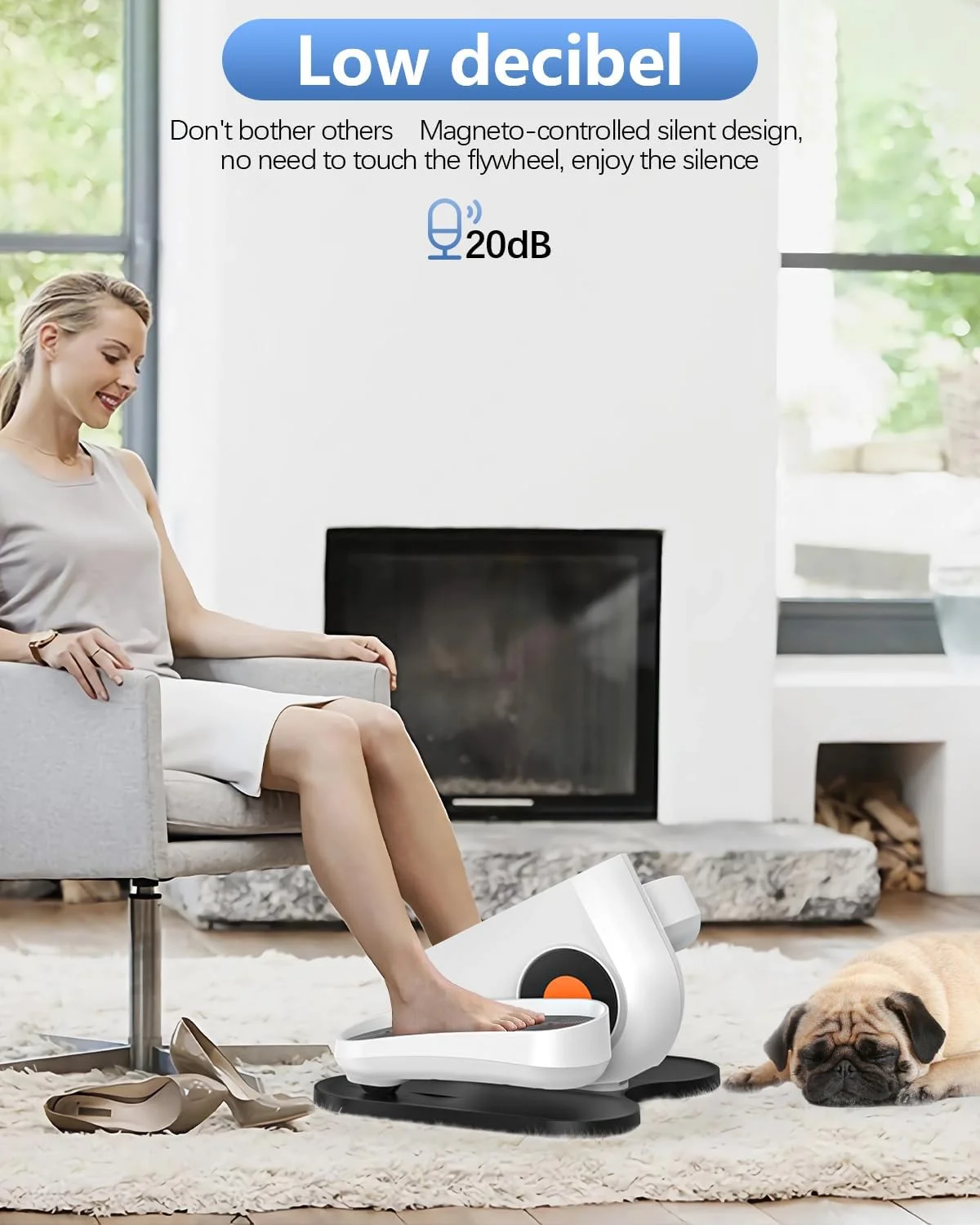 Under Desk Elliptical Machine, Electric Ellipse Leg Exerciser While Sitting for Seniors Adults, Leg Ercise Pro, Leg Exerciser While Sitting, Home Use Seated Ellipse Leg Exerciser