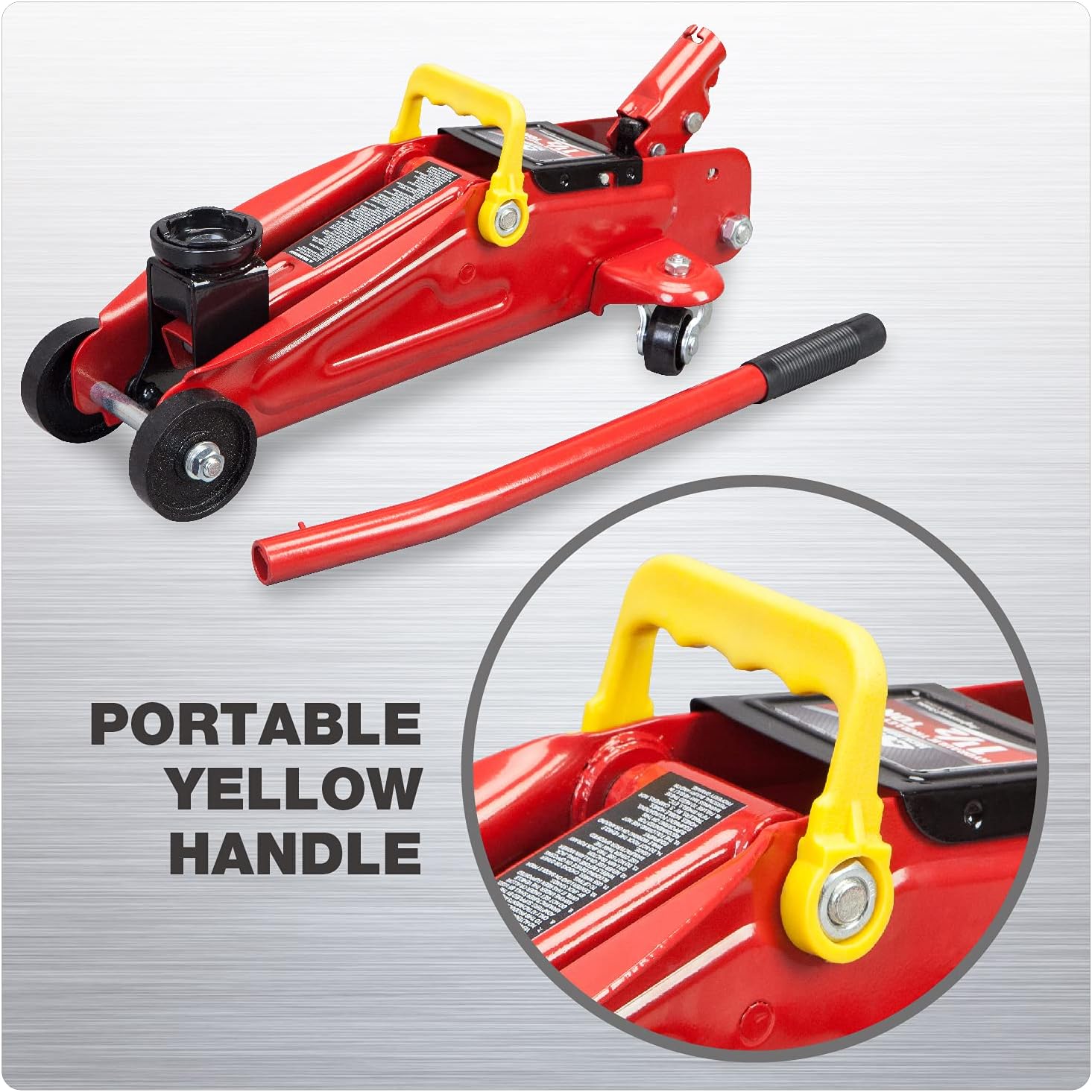 Red Aluminum & Steel 3 Ton Hydraulic Floor Jack with Quick Lift Pump