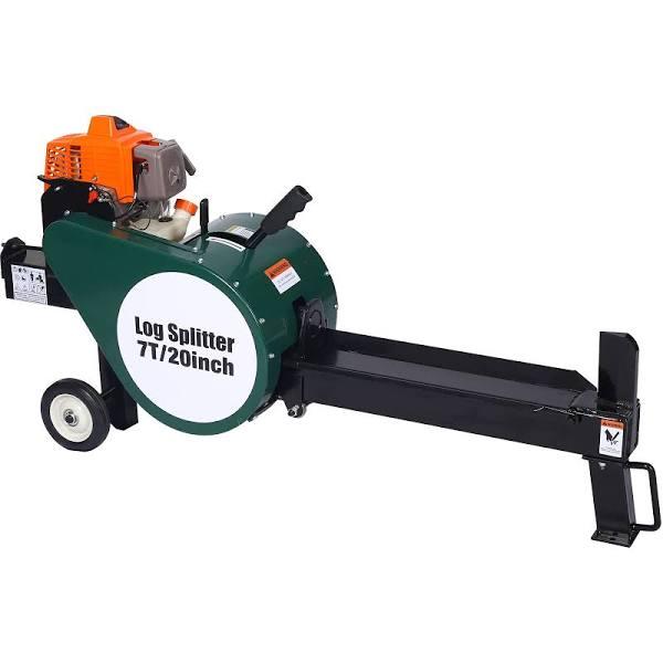 g 7-Ton GAS Log Splitter, Portable 63cc Engine Firewood Splitting Forestry harvesting,with Auto Return 20in, Mobile Wood  for Log Splitting (Gas)