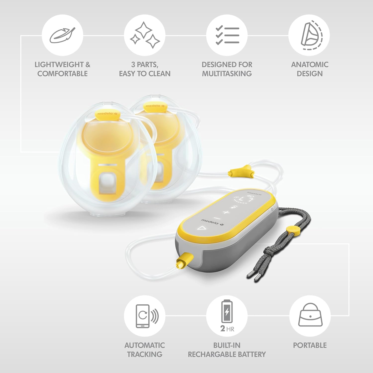 Medela Freestyle Hands-Free Double Electric Breast Pump, Wearable & Portable with App Connectivity