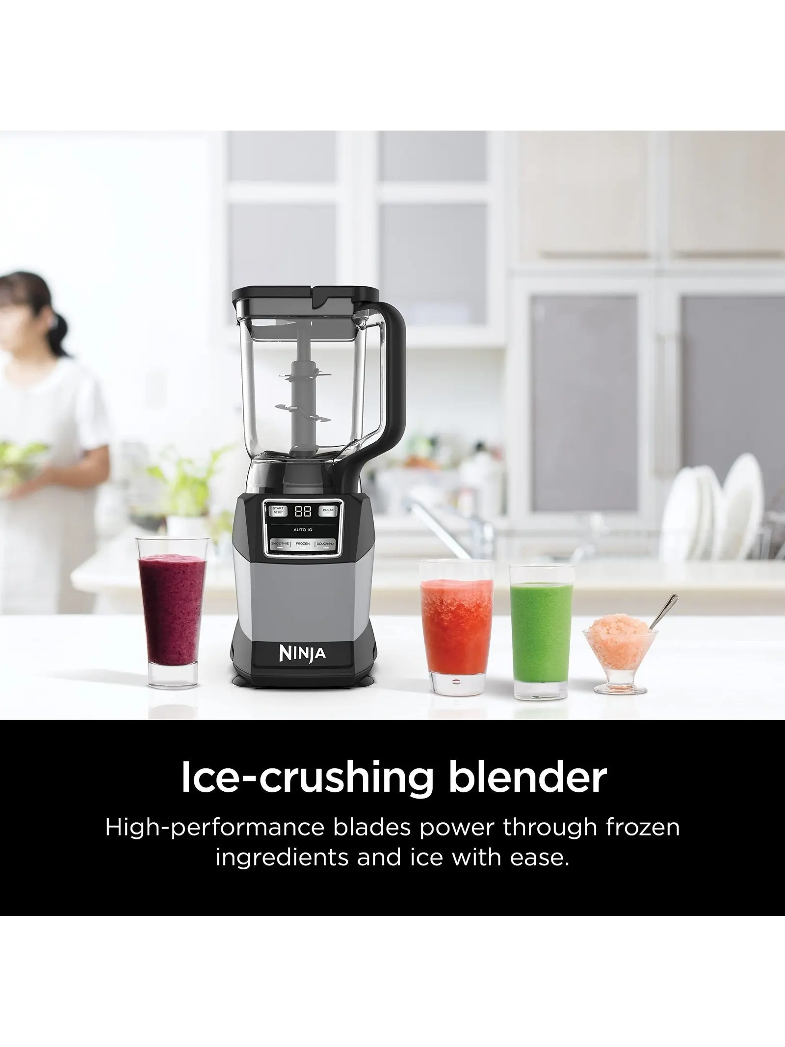 Ninja Compact Kitchen System 1200W Blender & Food Processor with Auto-iQ, Grey