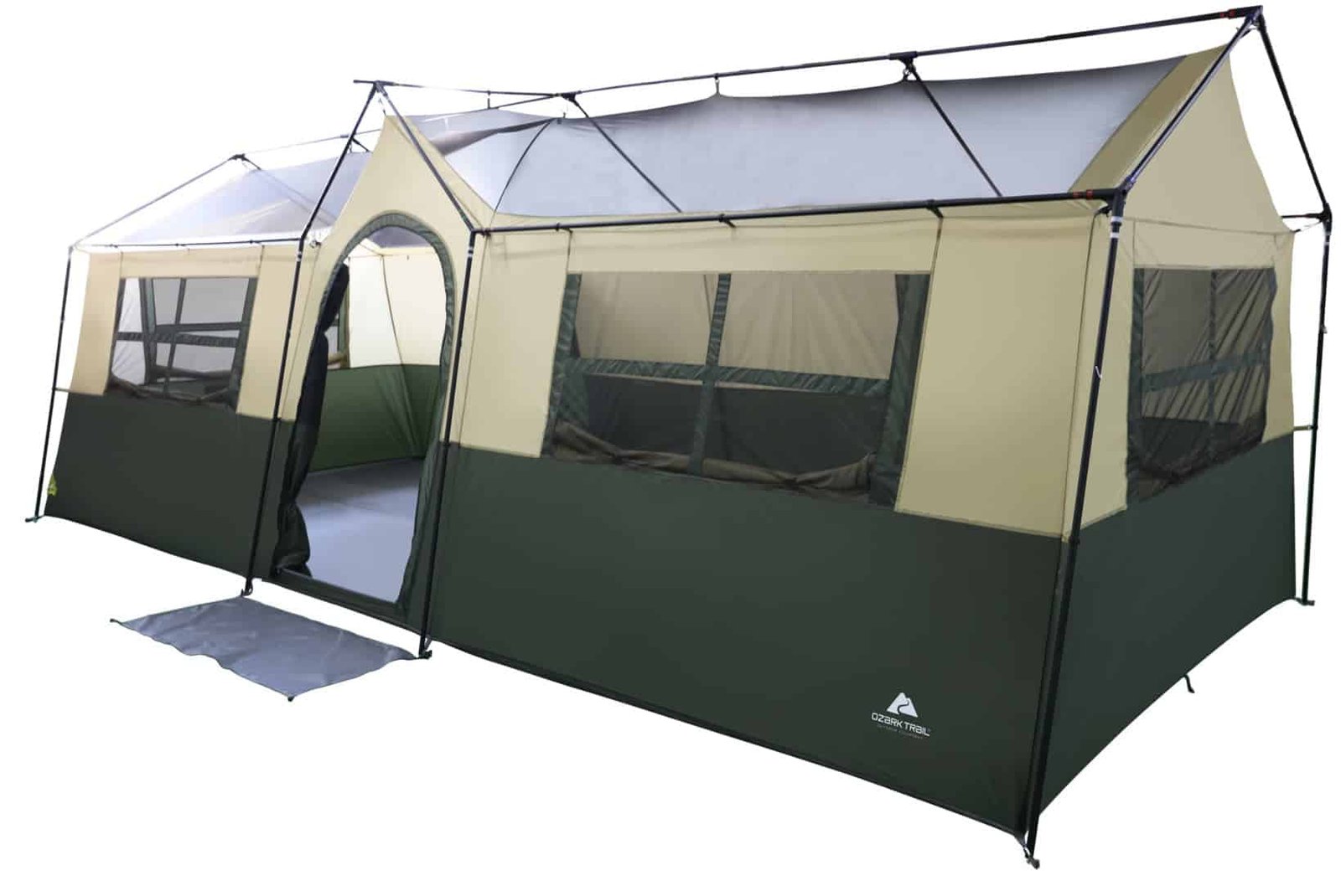 Hazel Creek 12 Person Cabin Tent, 3 Rooms, Green