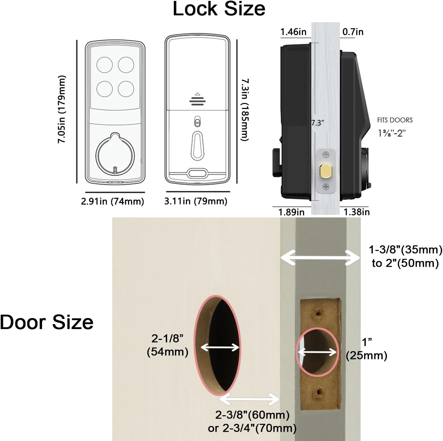 Lockly Smart Door Lock  C Keyless Entry with Biometric Fingerprint, Voice Control, Matte Black, Latch Edition, Wi-Fi & Bluetooth Enabled