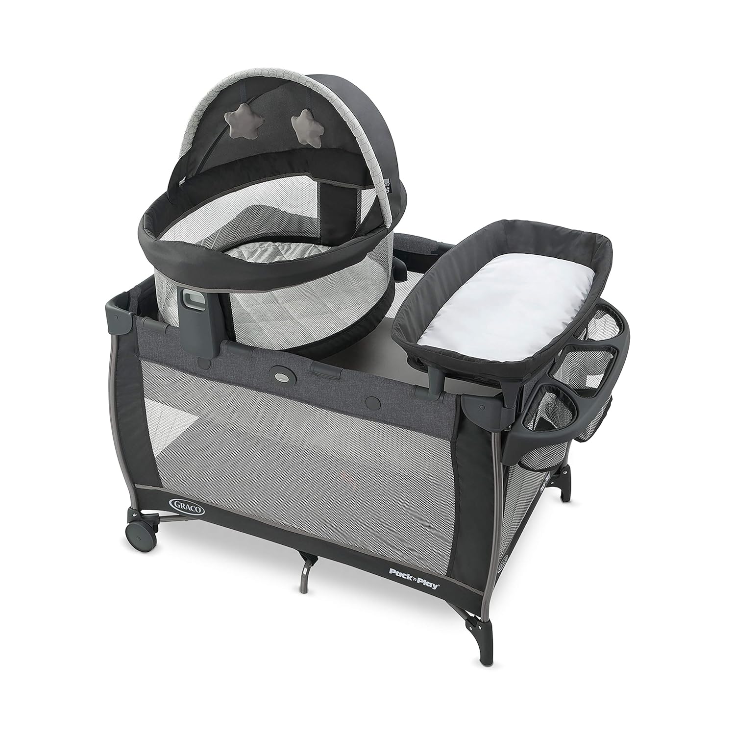 Graco Pack 'n Play Close2Baby Bassinet Playard Features Portable Bassinet Diaper Changer and More, Derby