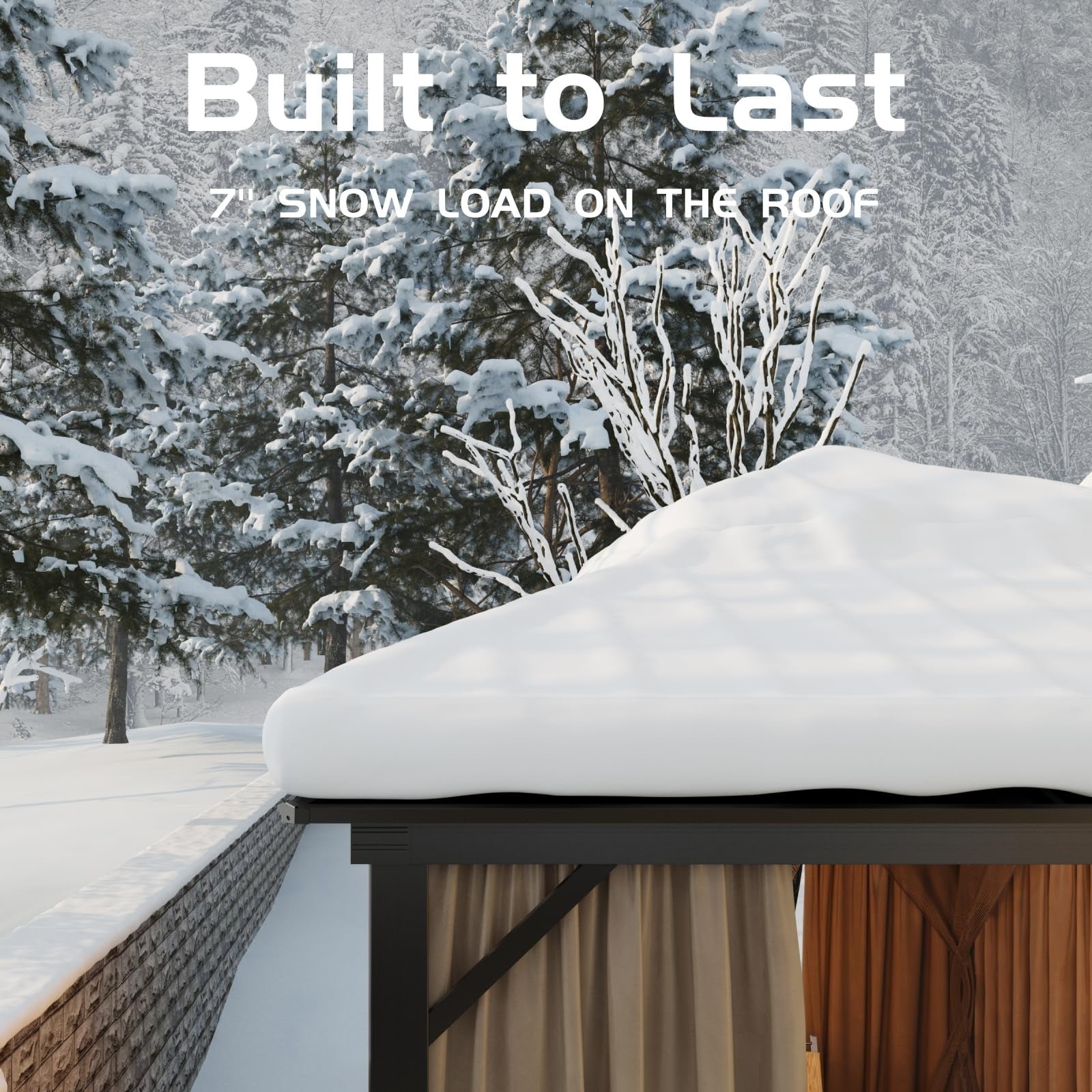 10��x10�� Hardtop Gazebo with double metal roof, aluminum frame, net, and curtain. All-weather, ideal for patio, deck, garden, backyard. Khaki.