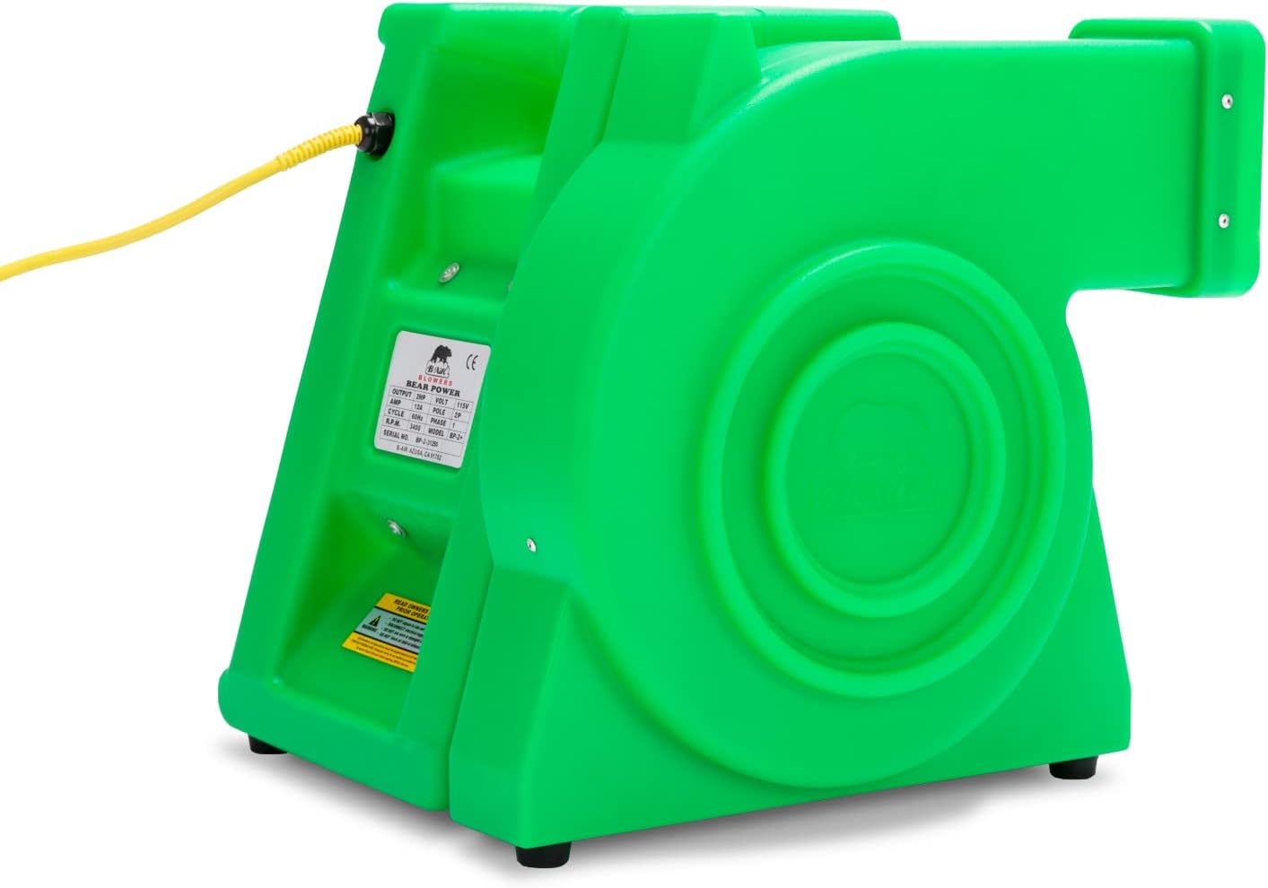 Air Blower, Powerful Bounce House Blower Fan for Large Inflatable Bouncy House, Bouncy Castle and Water Slides, BA-BP-2-PL, Green