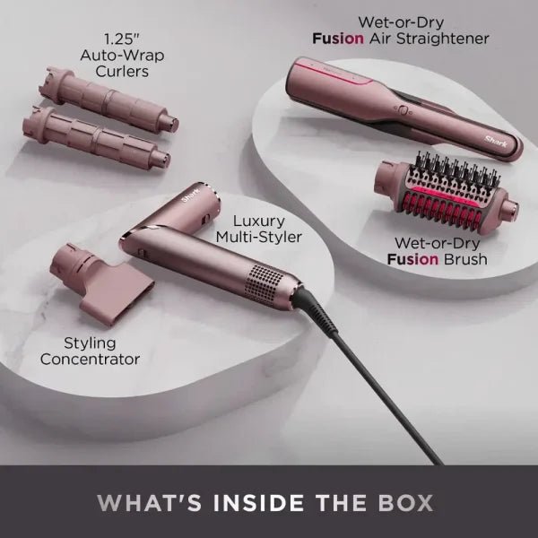 Shark FlexFusion Straight Air + Ceramic Styling Drying System with Scalp Shield Mode Cosmic Blush