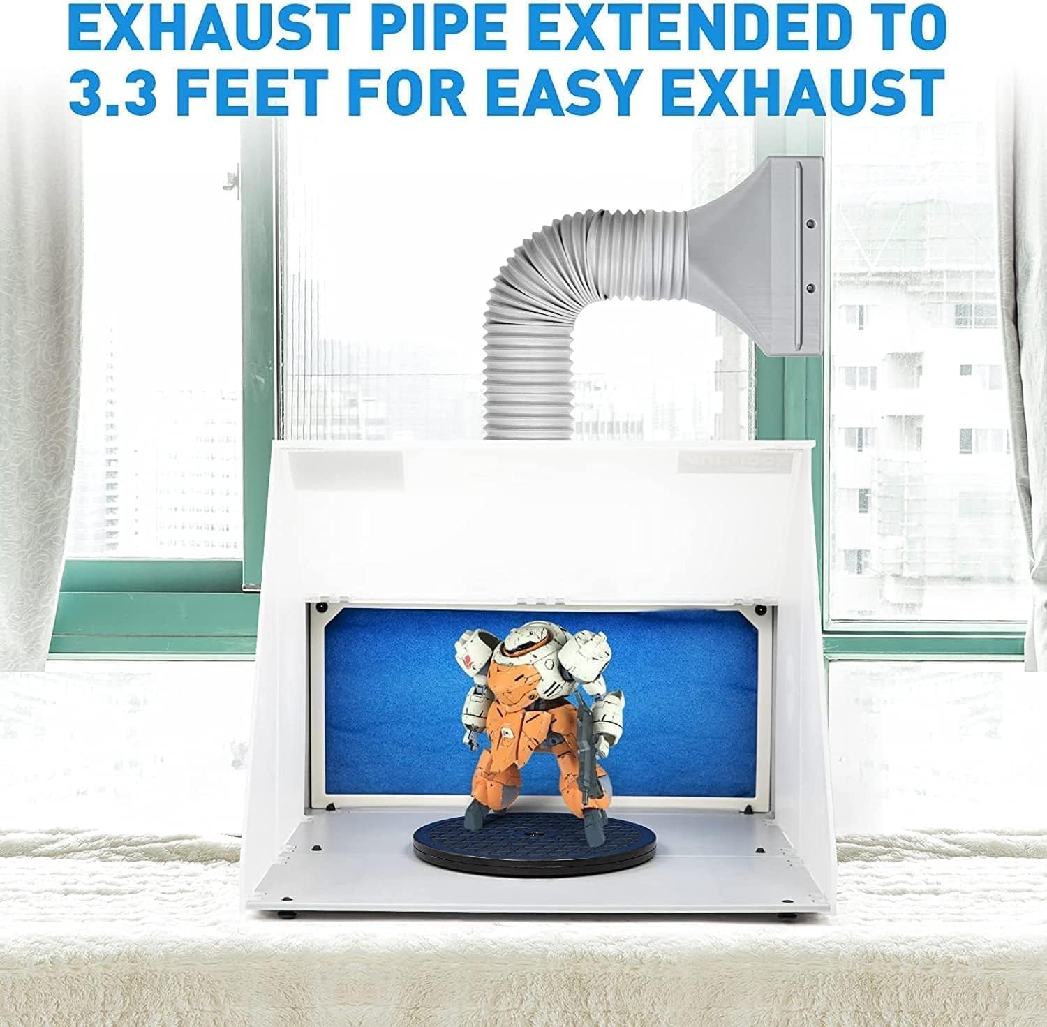 Autolock Spray Booth Kit with LED Lights & Filtration for Models, Crafts, & Hobbies  C Spacious Design & Extendable Exhaust