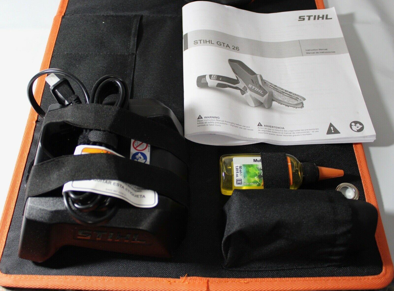 g Stihl Gta 26 Pruner Chainsaw W/carrying Case, Battery And Charger.