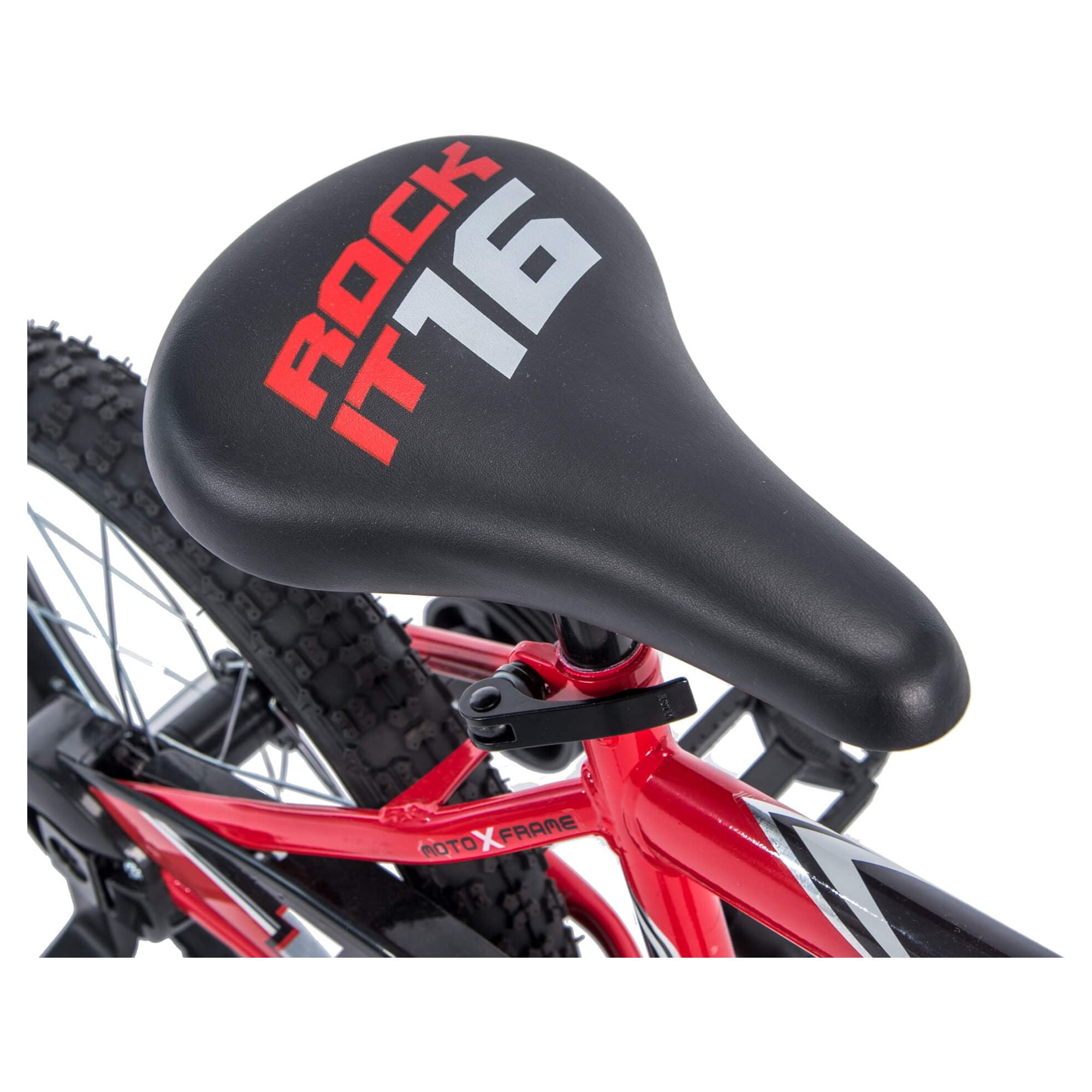 Huffy Rock It 16��� Kids Bicycle, Red, Ages 4+, Training Wheels, Steel Frame